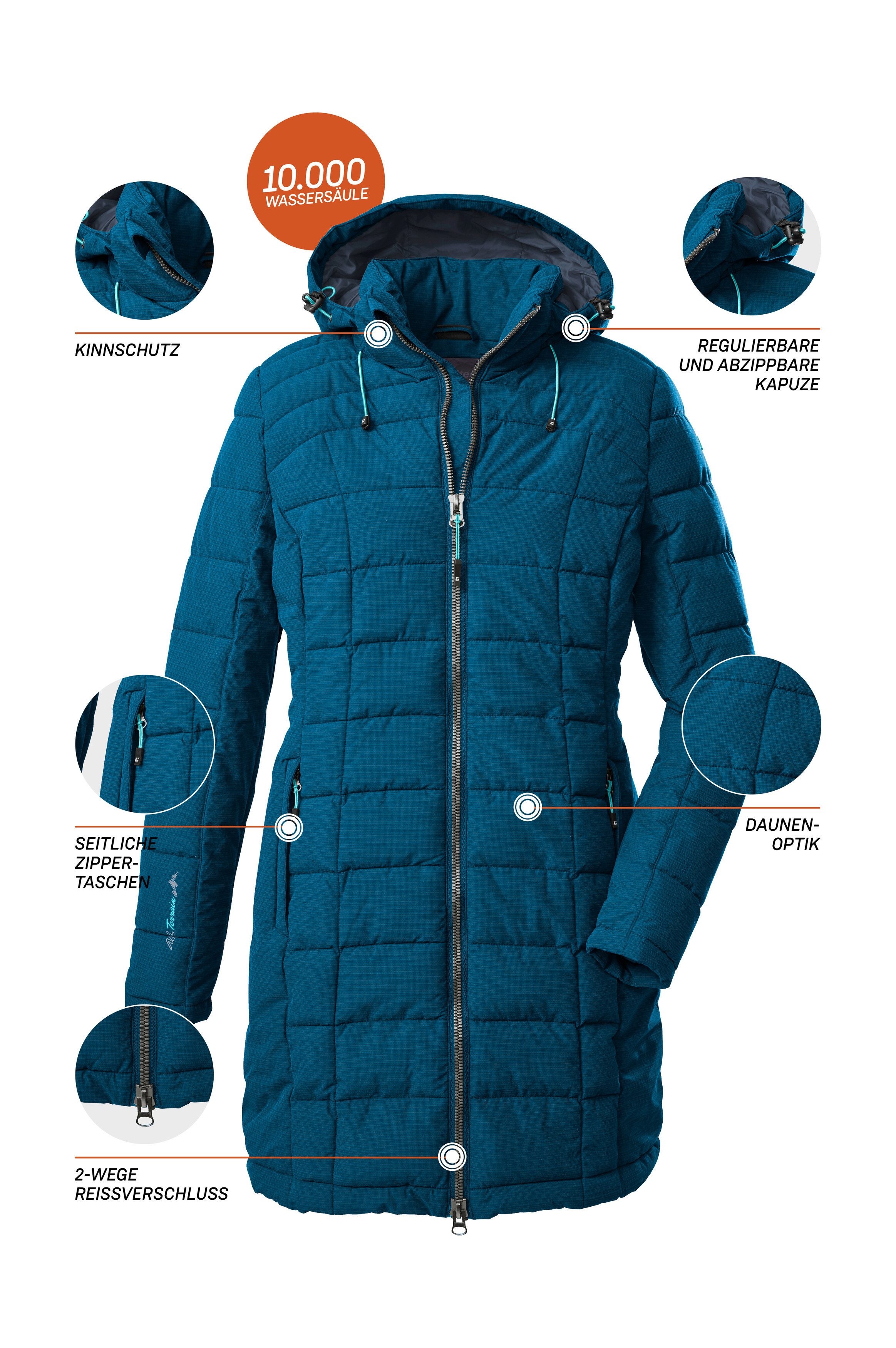 Killtec Gewatteerde jas Skane WMN Quilted PRK Moderne parka van killtec: warm, water- en winddicht, ademend