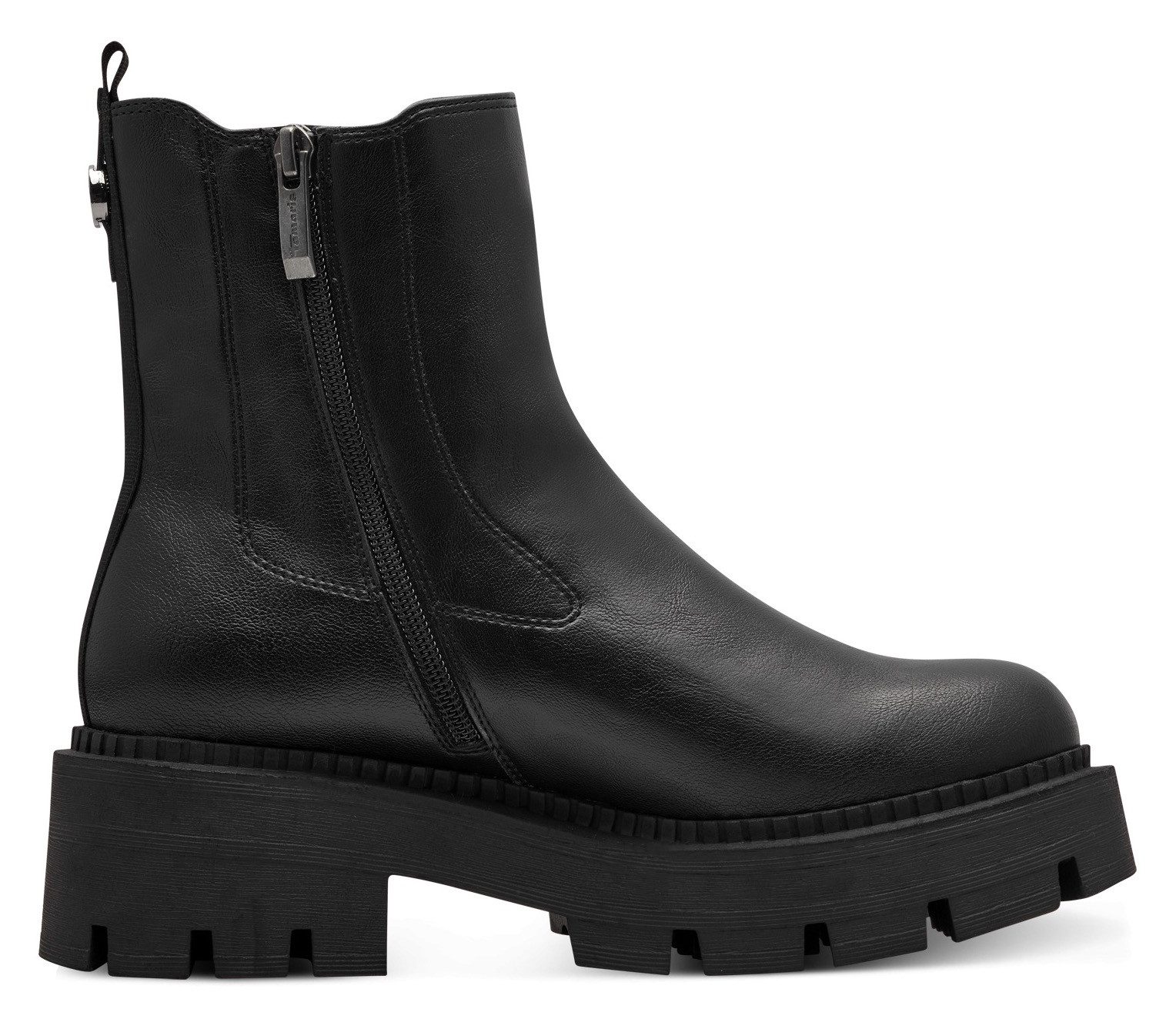 Tamaris Chelsea-boots blokhak, enkellaars bezet met fonkelende strassstenen