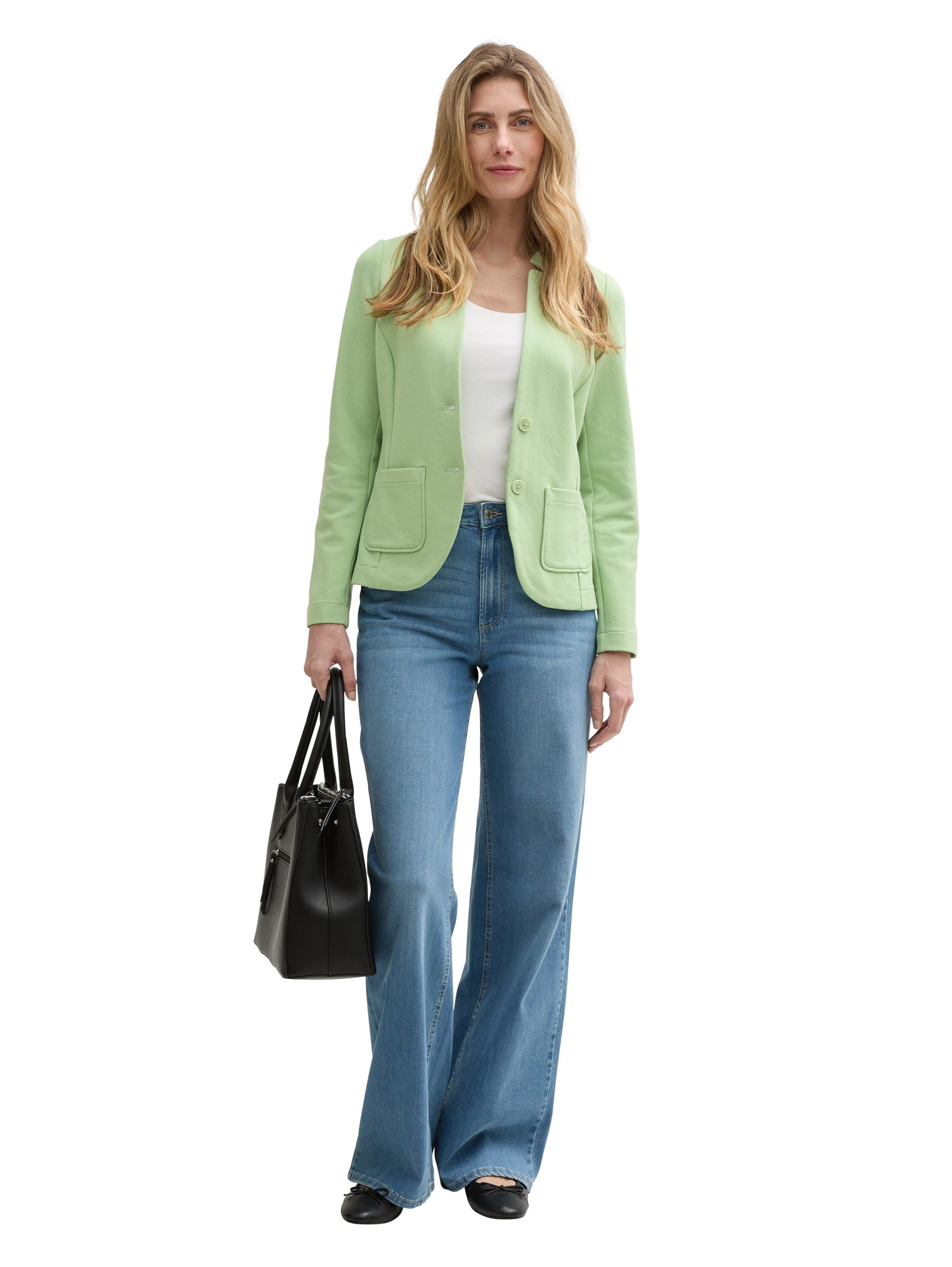 Tom Tailor Sweatblazer Ottoman met opgestikte zakken en structuur