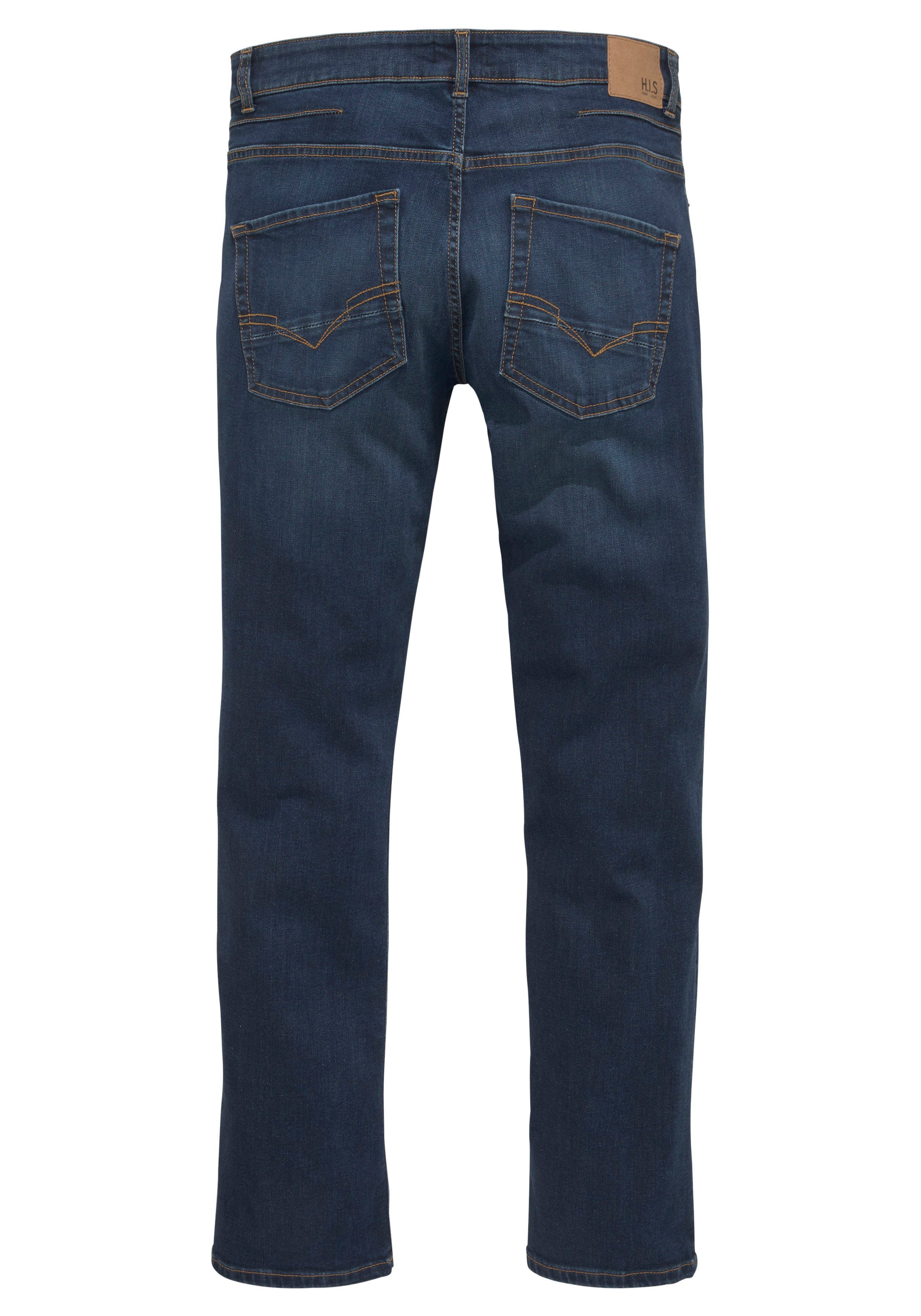H.I.S Straight jeans DALE rechte broek, met used-effecten, lage taille