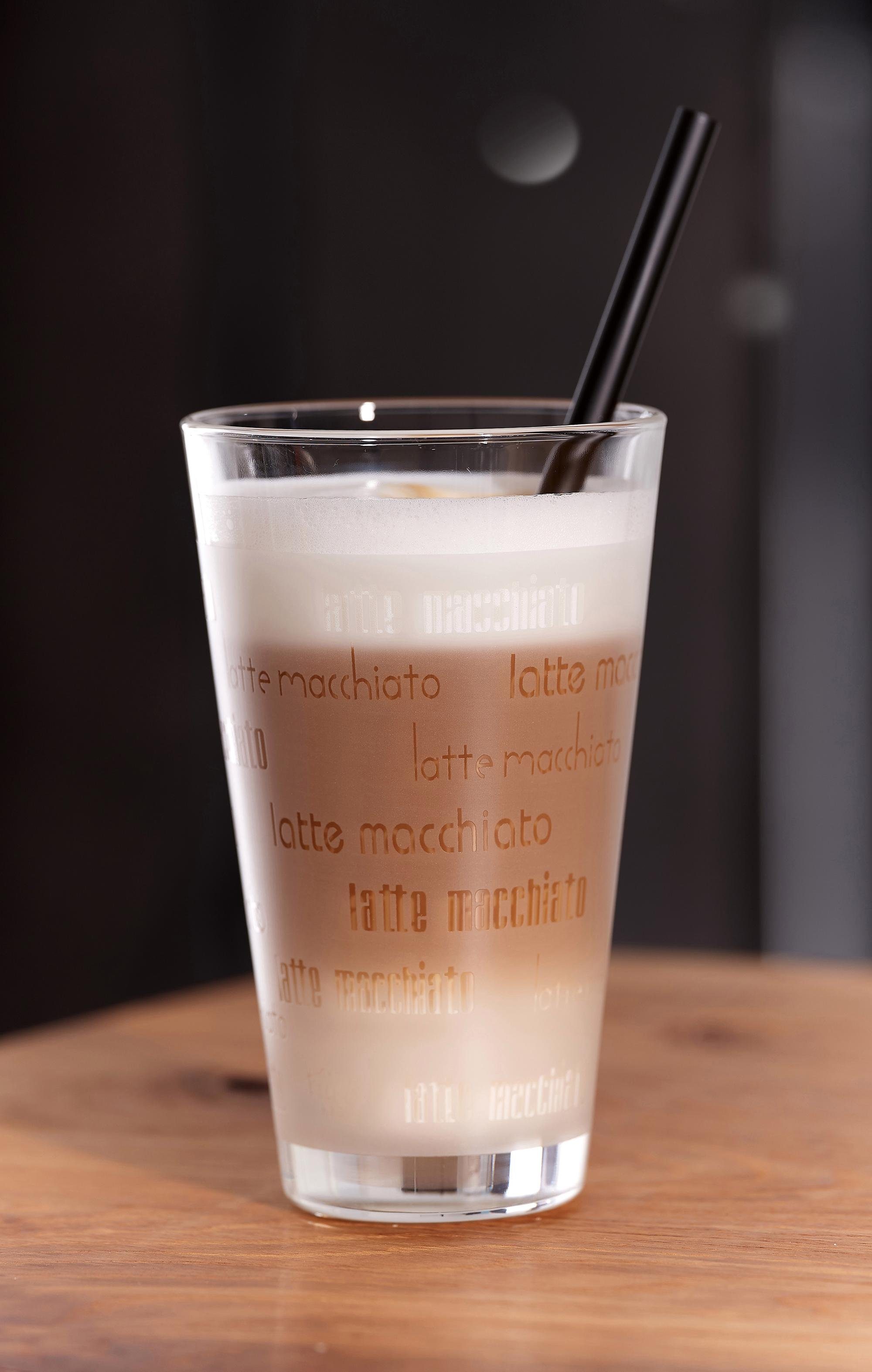 Ritzenhoff & Breker Latte macchiato glas Chicco Tekst-decor(set, 4-delig)
