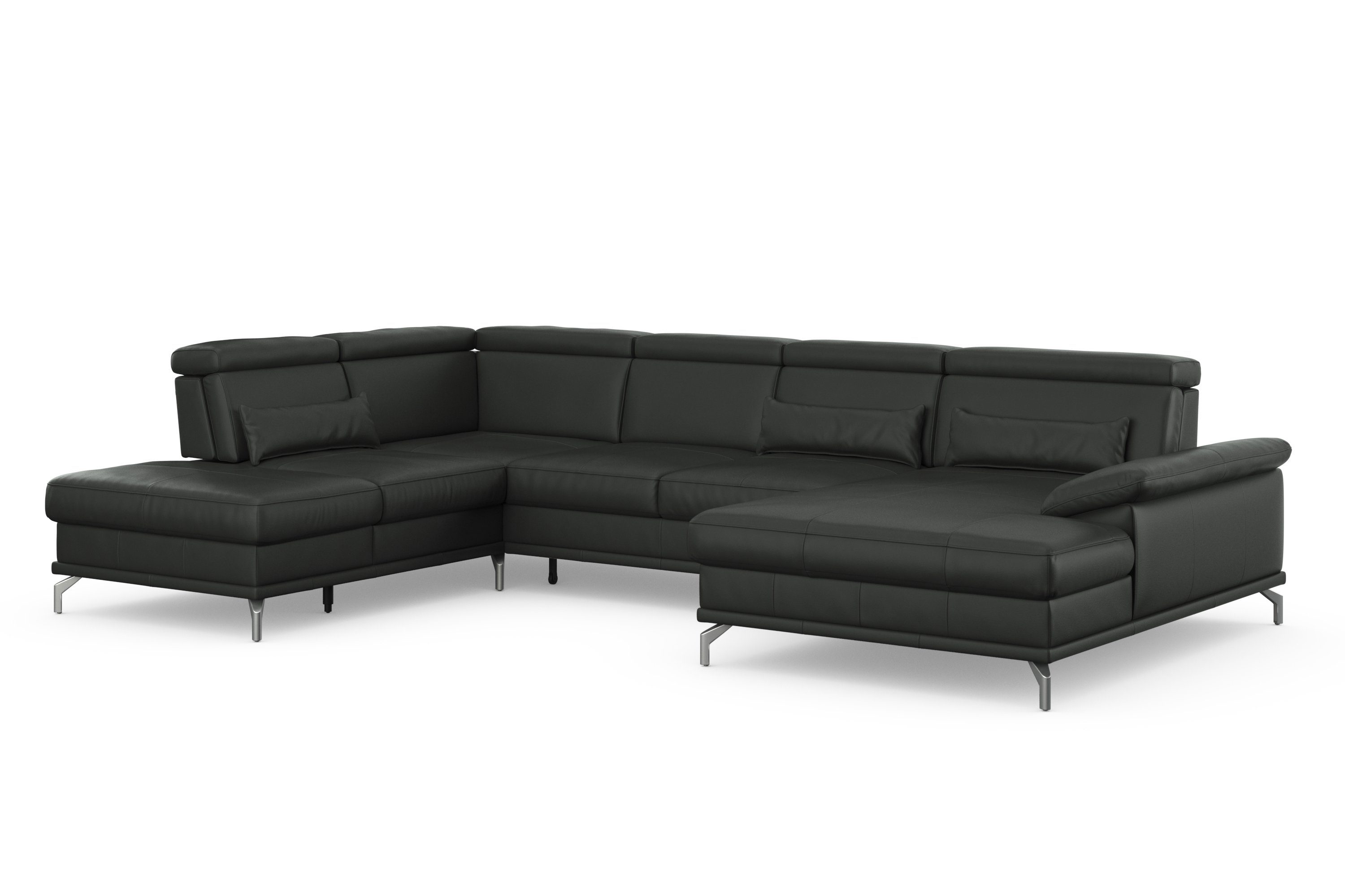 sit&more Zithoek Cabrio U-vorm, met zitdiepteverstelling, arm- en hoofdsteunverstelling