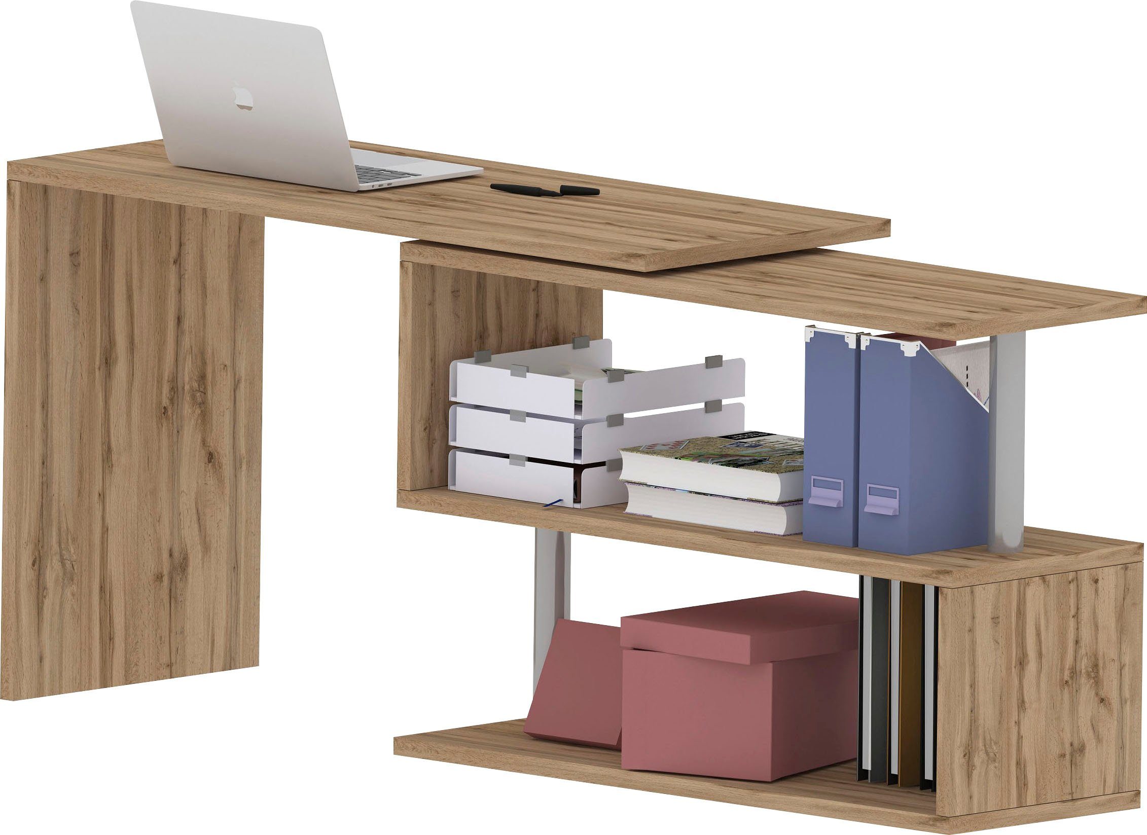 INOSIGN Bureau Volta, Made in Italy multifunctioneel - als computertafel, hoekbureau of sideboard