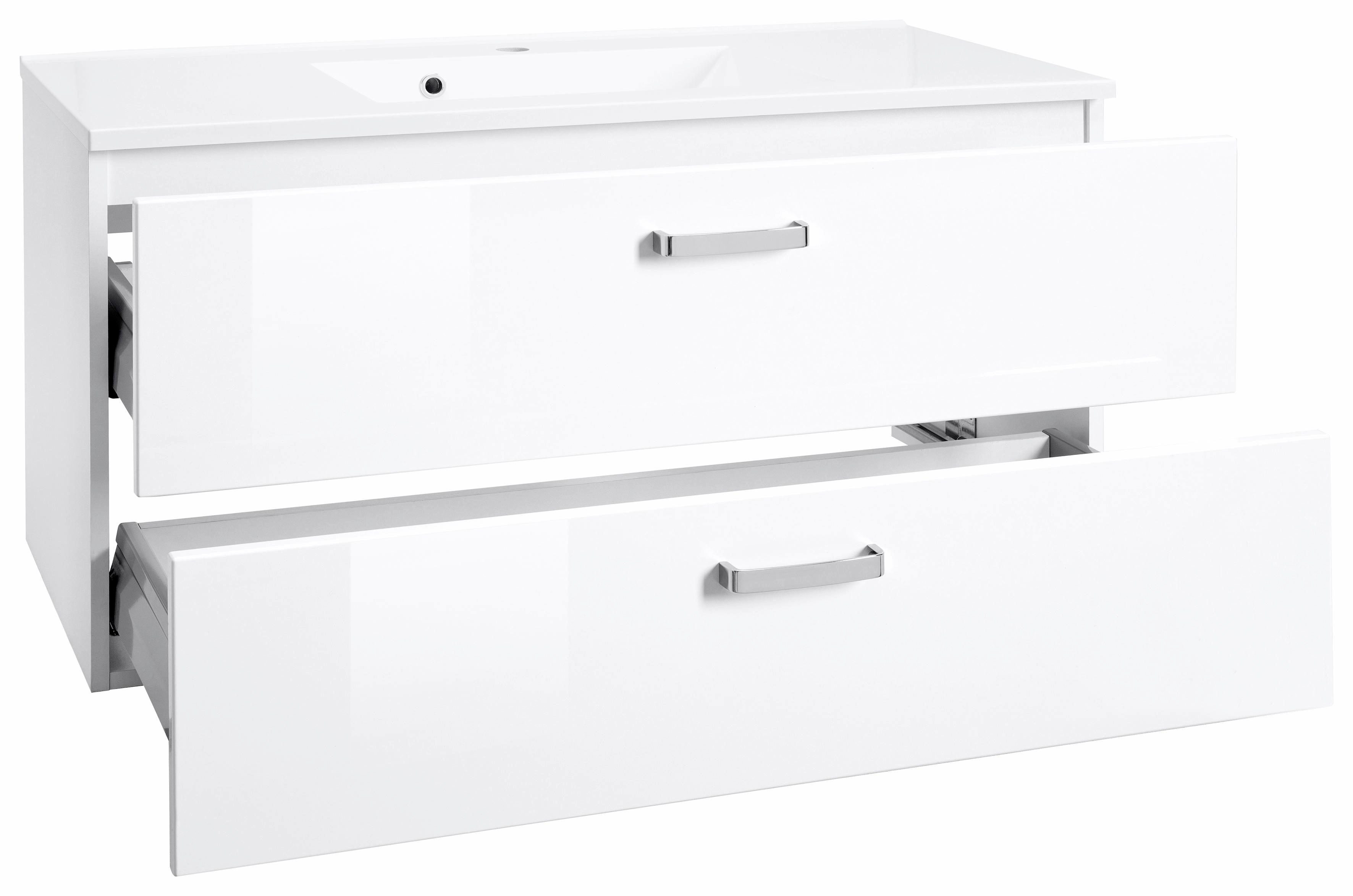 welltime Wastafelonderkast Ravenna Badkamermeubel wastafelonderkast inclusief wasbak, breedte 100 cm, soft-closetechniek