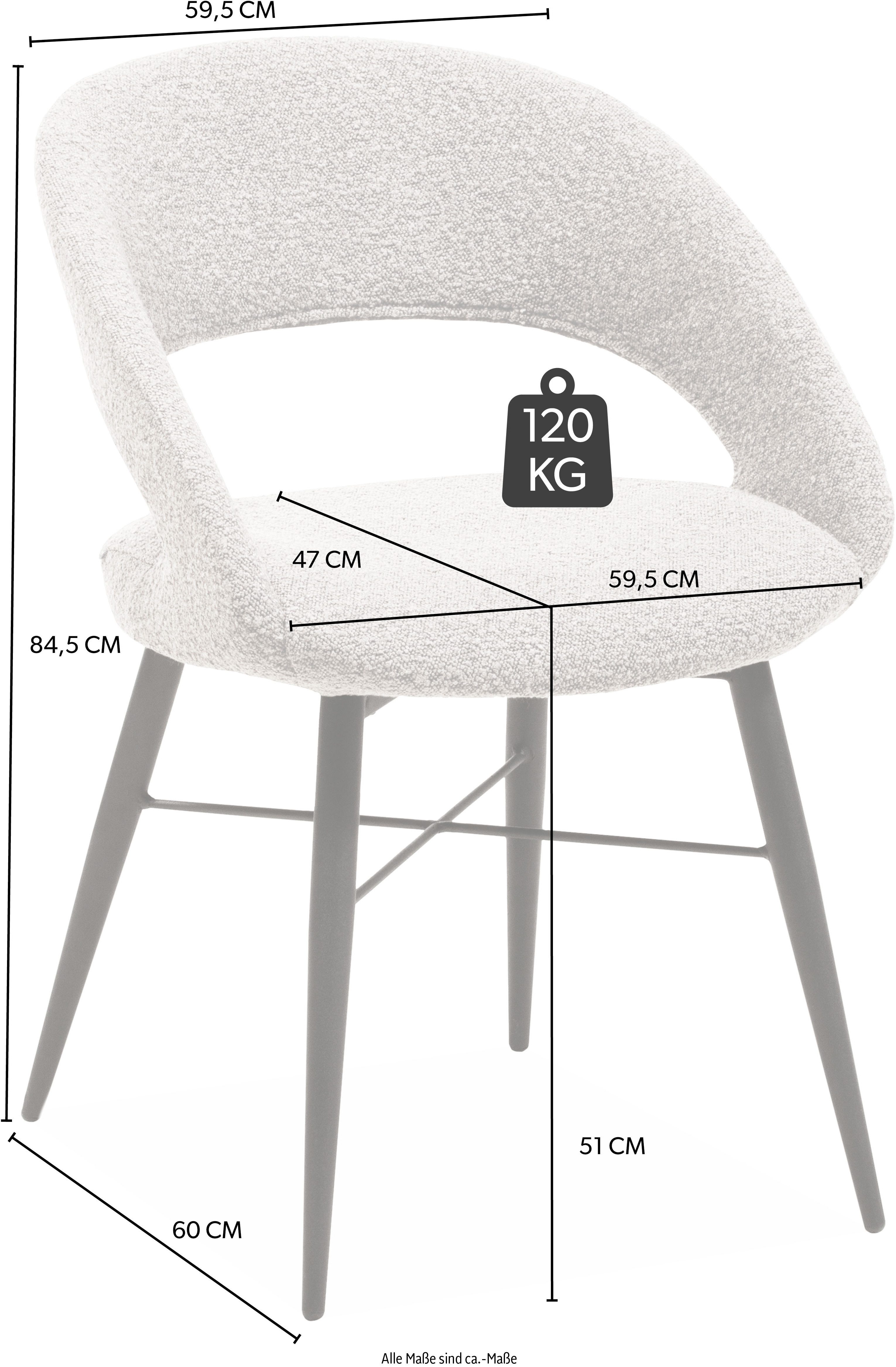 OMG Design Eetkamerstoel Marley met modern cut-out, bouclé bekleding (set)