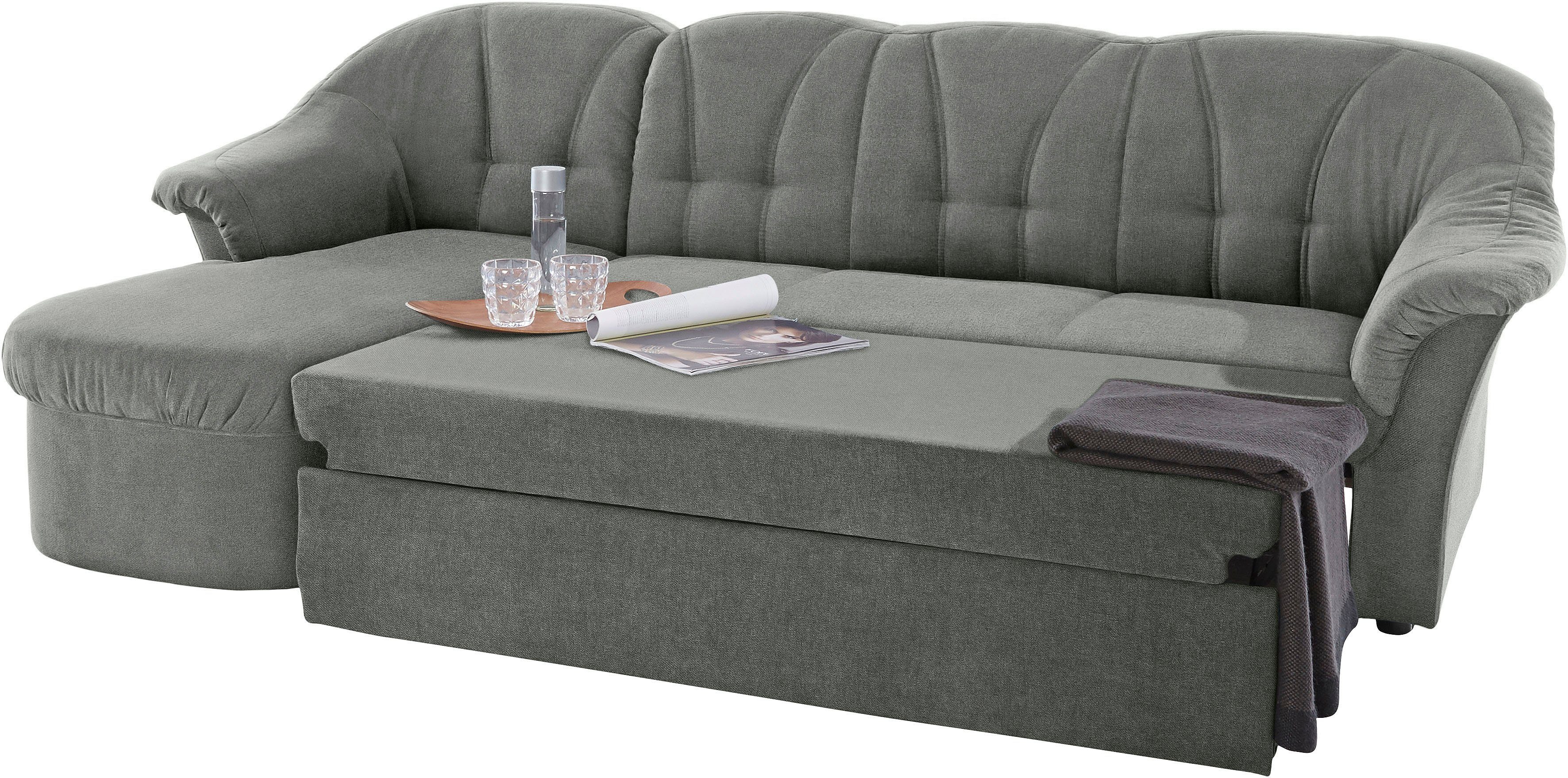DOMO collection Hoekbank Pegnitz, elegante rugstiksels, comfortabel, L-vorm