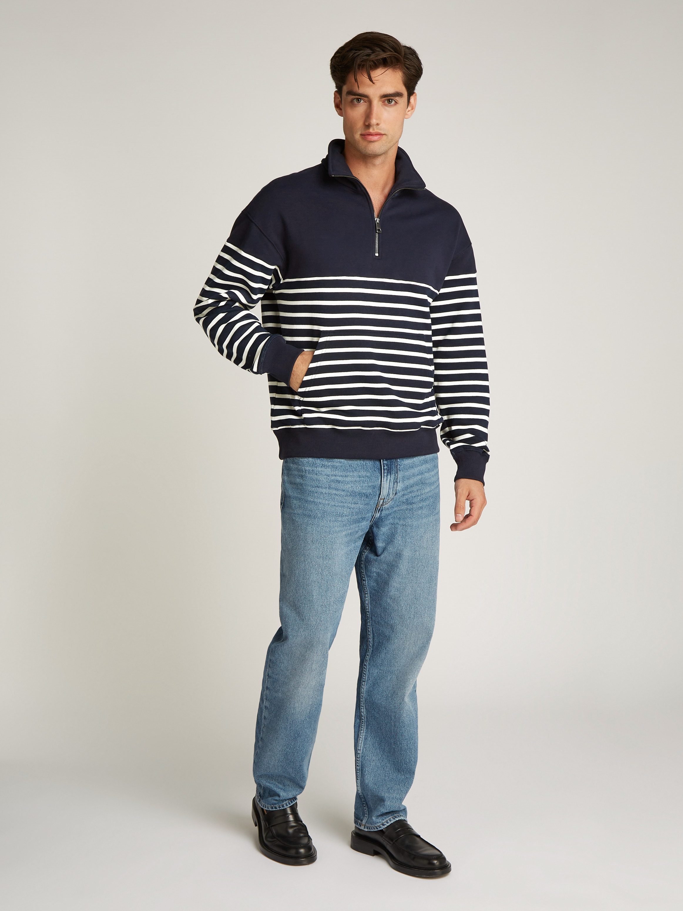 Tommy Hilfiger Sweatshirt PLACED STRIPE 1/4 ZIP
