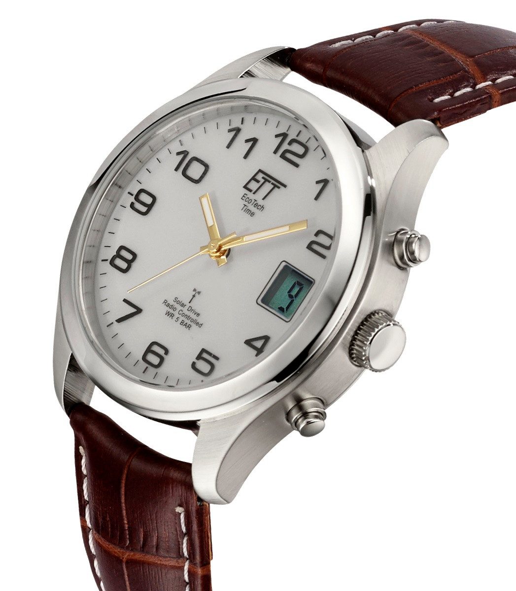 ETT Radiografisch horloge Basic Armbandhorloge, Solar, Herenhorloge, Leren armband, analoog, digitaal