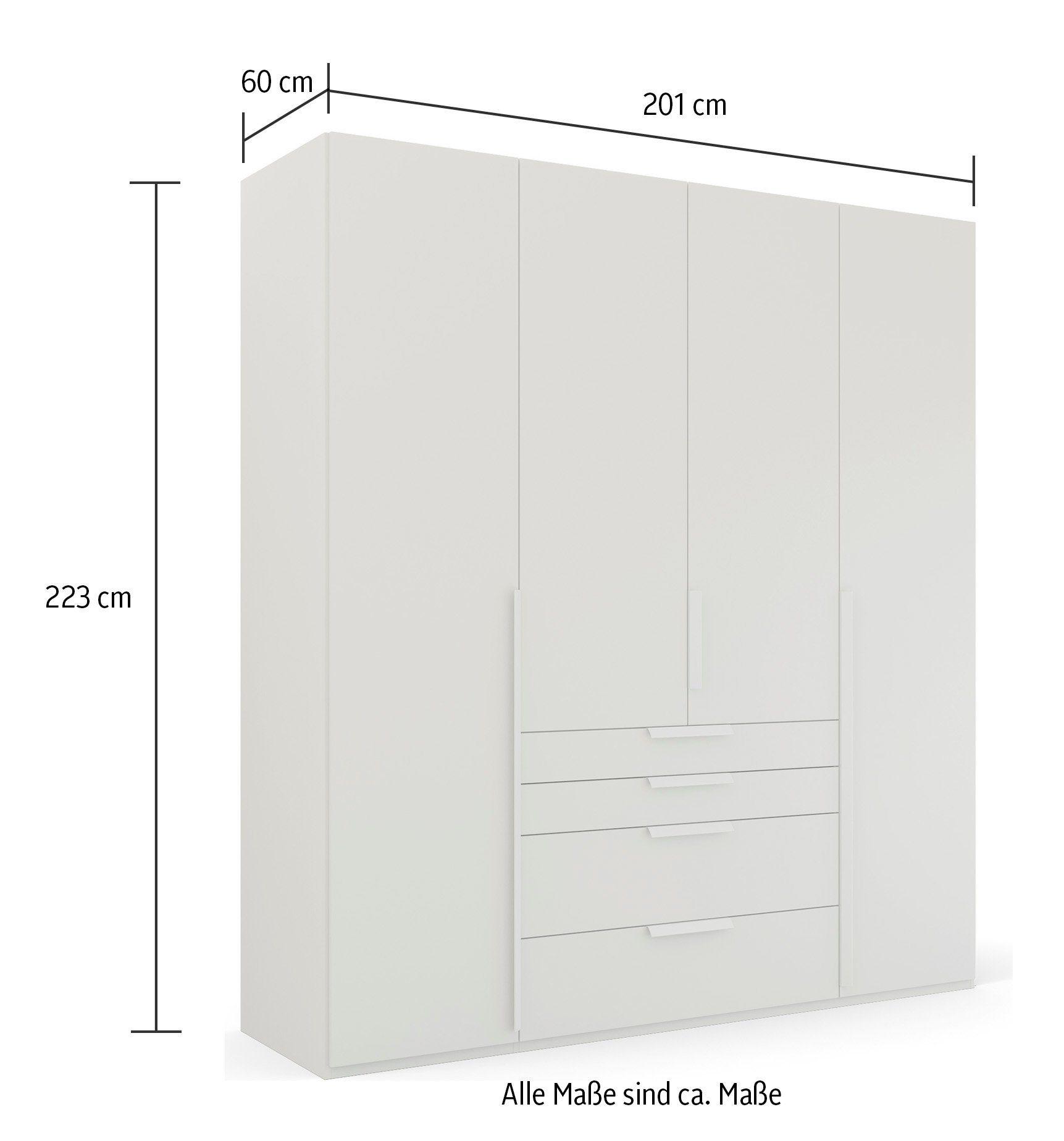 rauch Draaideurkast Purisma met laden en vele accessoires, met soft-closefunctie