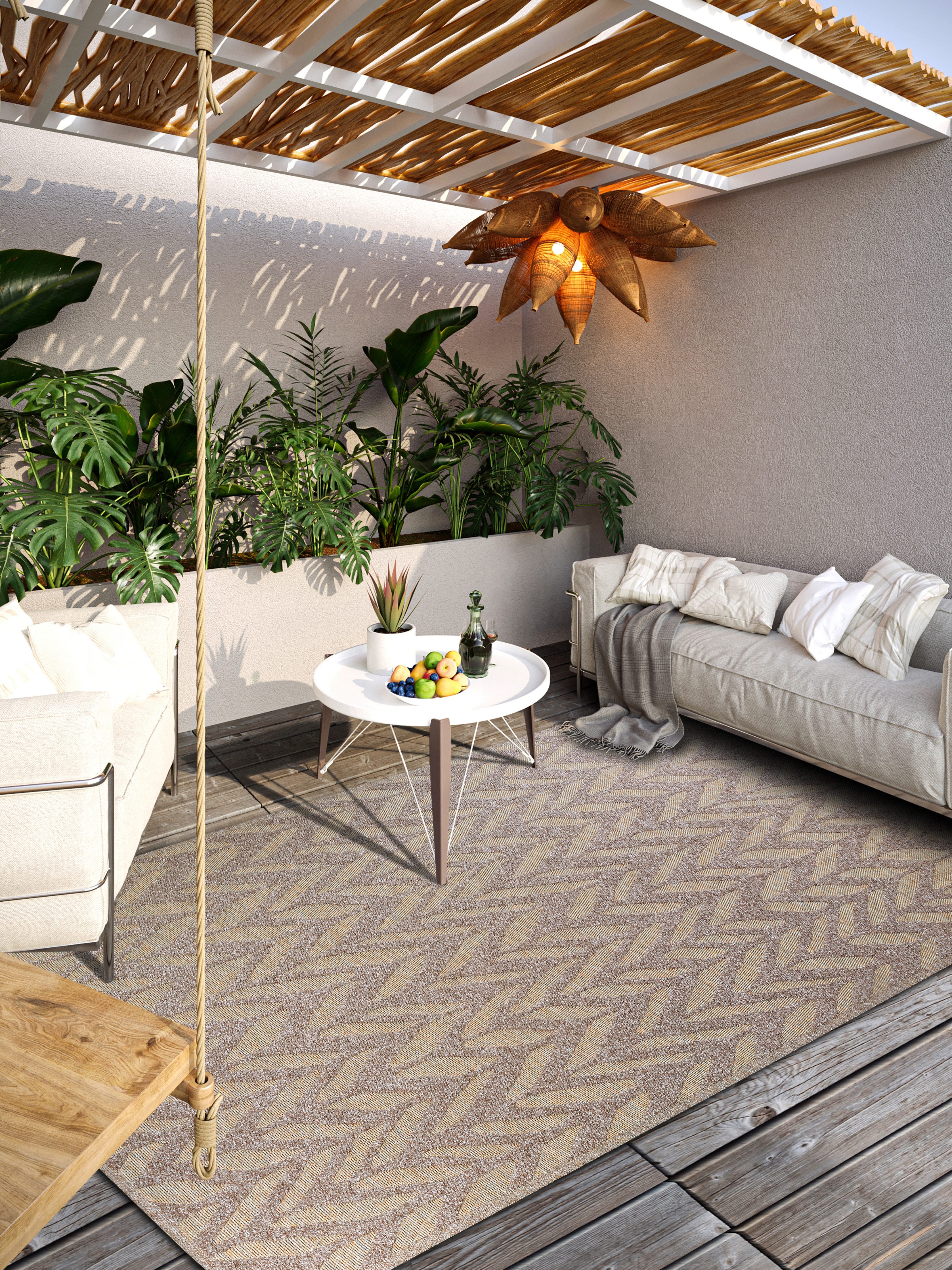 Villeroy & Boch Outdoorkleed Georgette In-& Outdoor, Vlakweefsel, weerbestendig, Terras, Balkon, modern, Trend buitenkleden maat 160 cm x 230 cm x 4