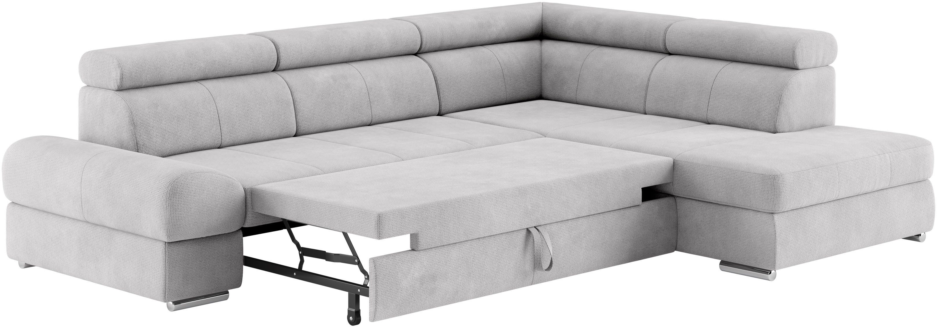 sit&more Hoekbank Broadway L-vorm met verstelbare hoofdsteunen, naar keuze met slaapfunctie