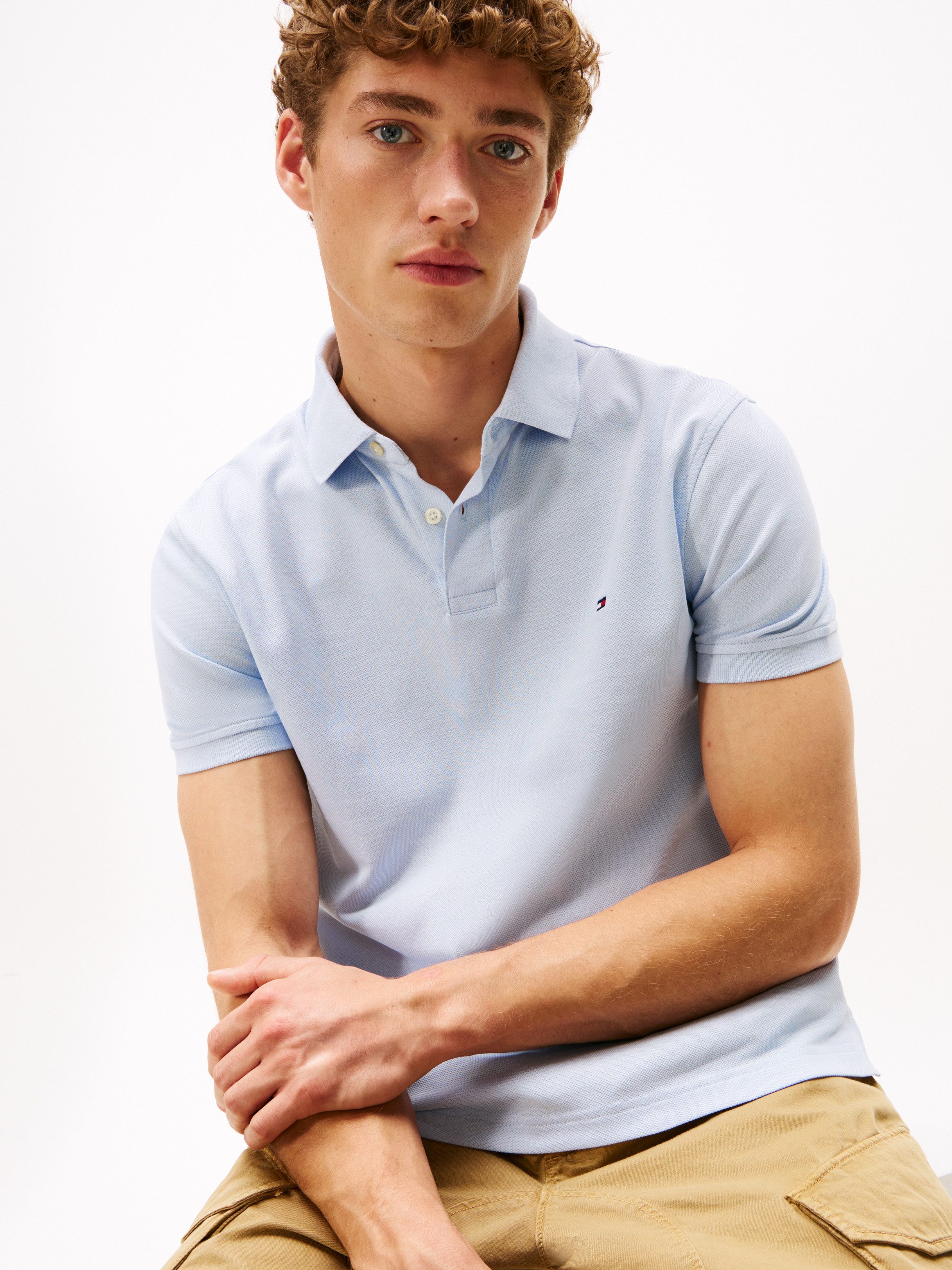 Tommy Hilfiger Poloshirt 1985 REGULAR POLO met contraststrepen en knoopsluiting