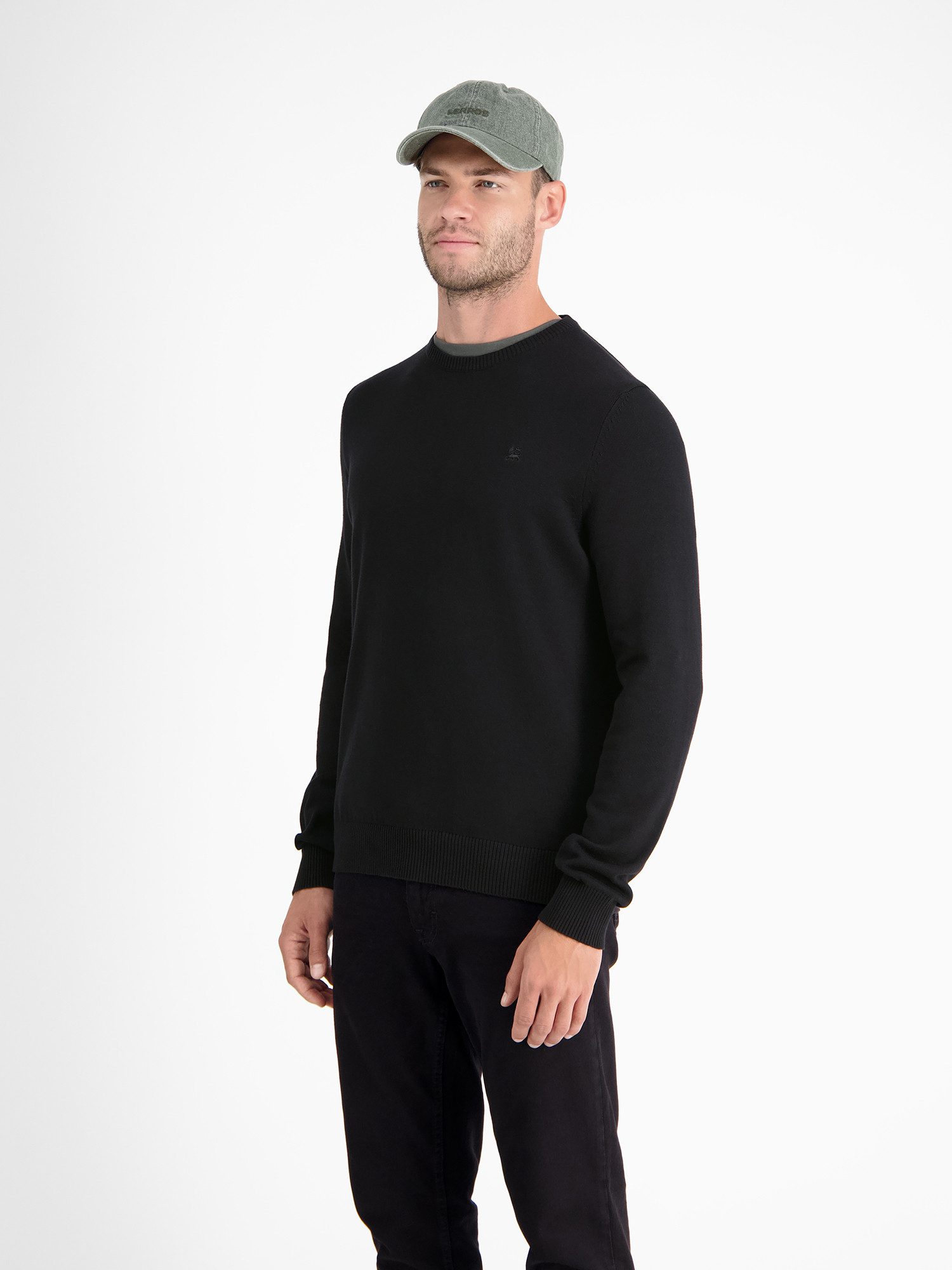 Lerros Gebreide trui LERROS crewneck gebreide pullover