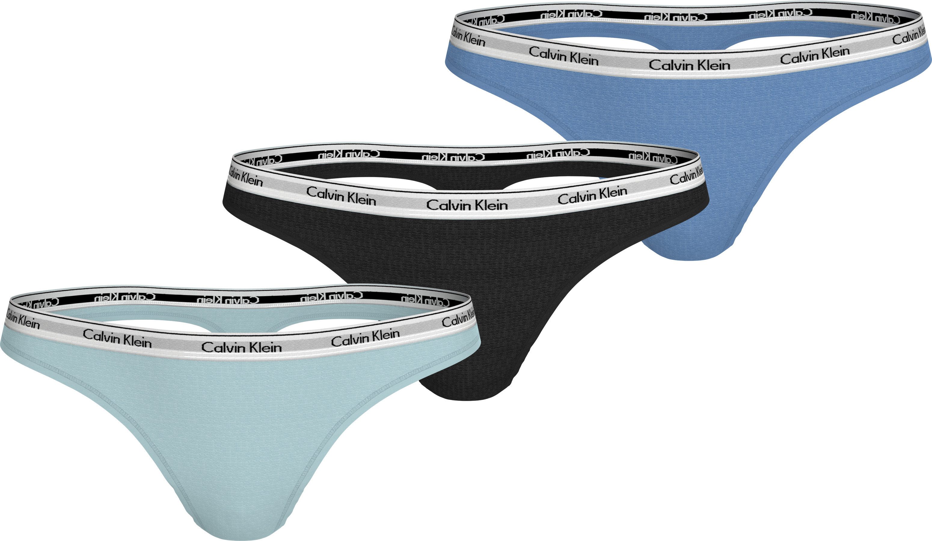 Calvin Klein Tanga 3 PACK THONG (LOW-RISE) (3 stuks) dames slips maat XS (34) multicolor