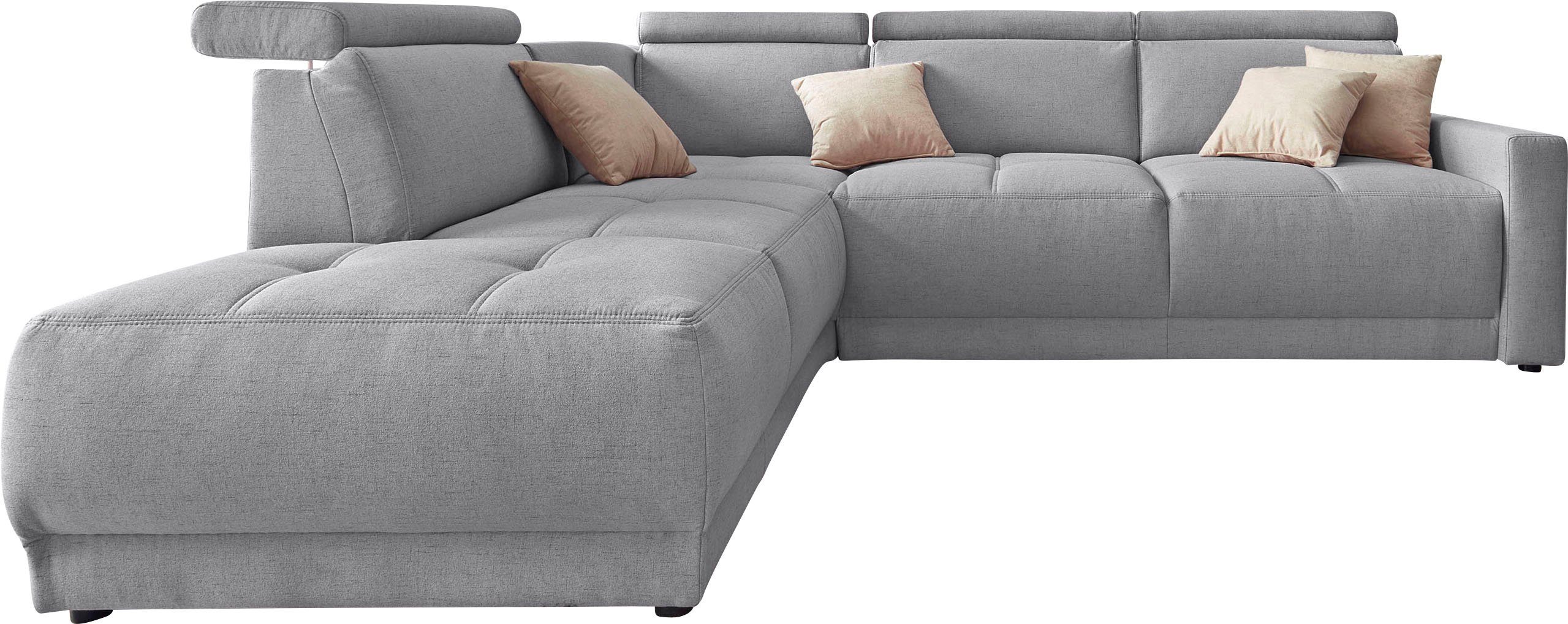 DOMO collection Hoekbank Ava, moderne zitstiksels met mooie dubbele naad, comfortabel, L-vorm
