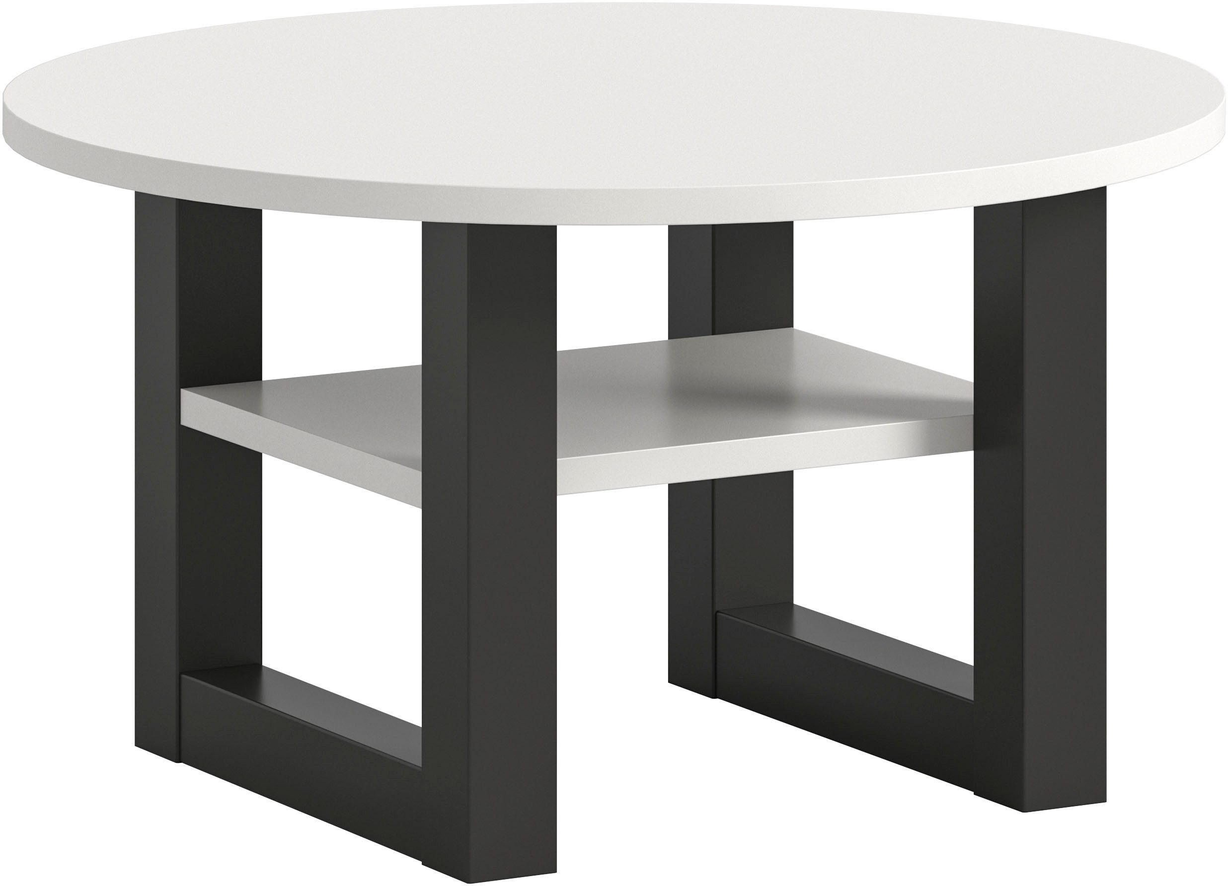 INOSIGN Salontafel Rail, Ø 75 cm, met onderblad, inclusief sledeframe salontafels wit