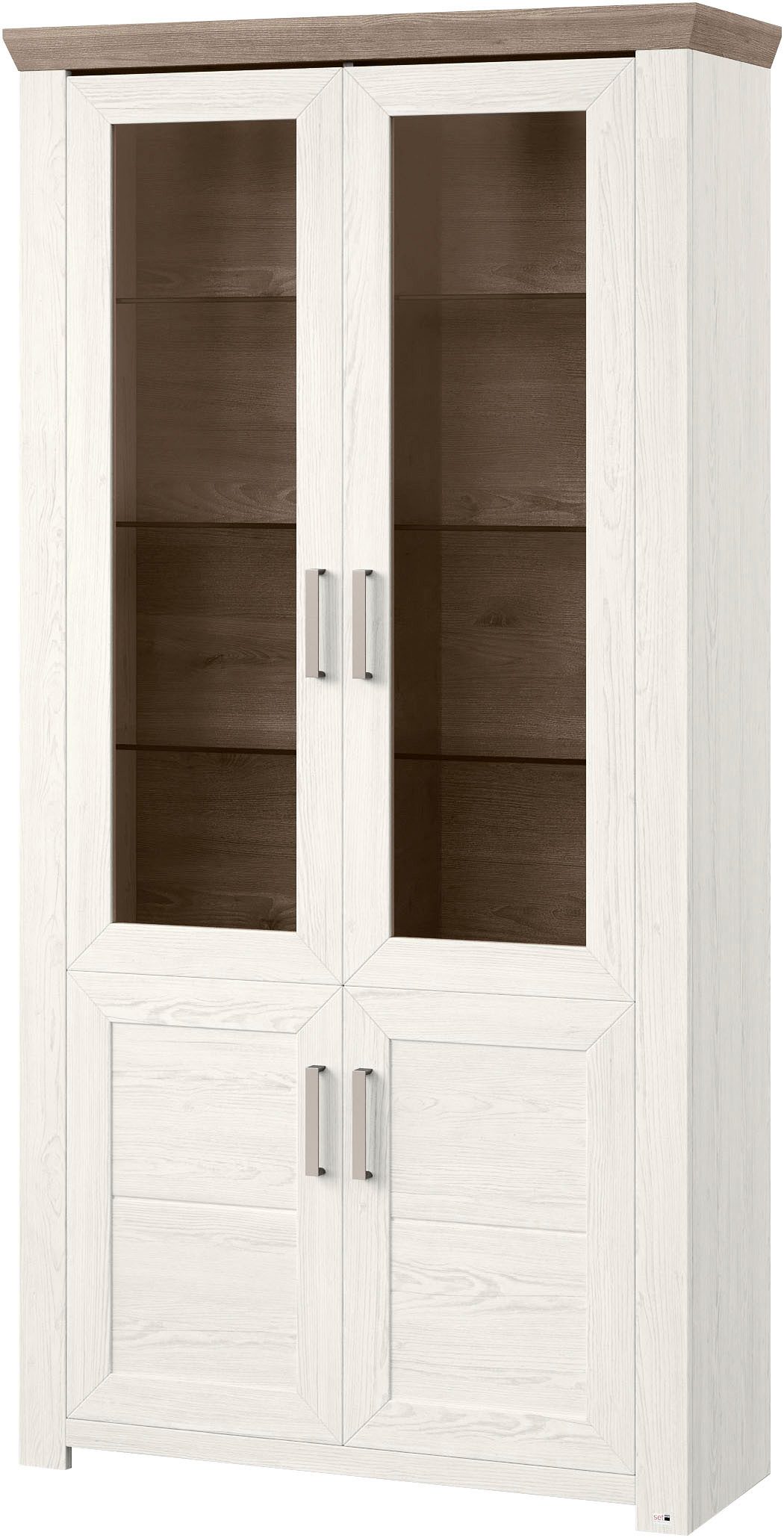set one by Musterring Staande vitrinekast York Type 17, met twee glazen deuren, in 3 kleurvarianten, hoogte 207 cm