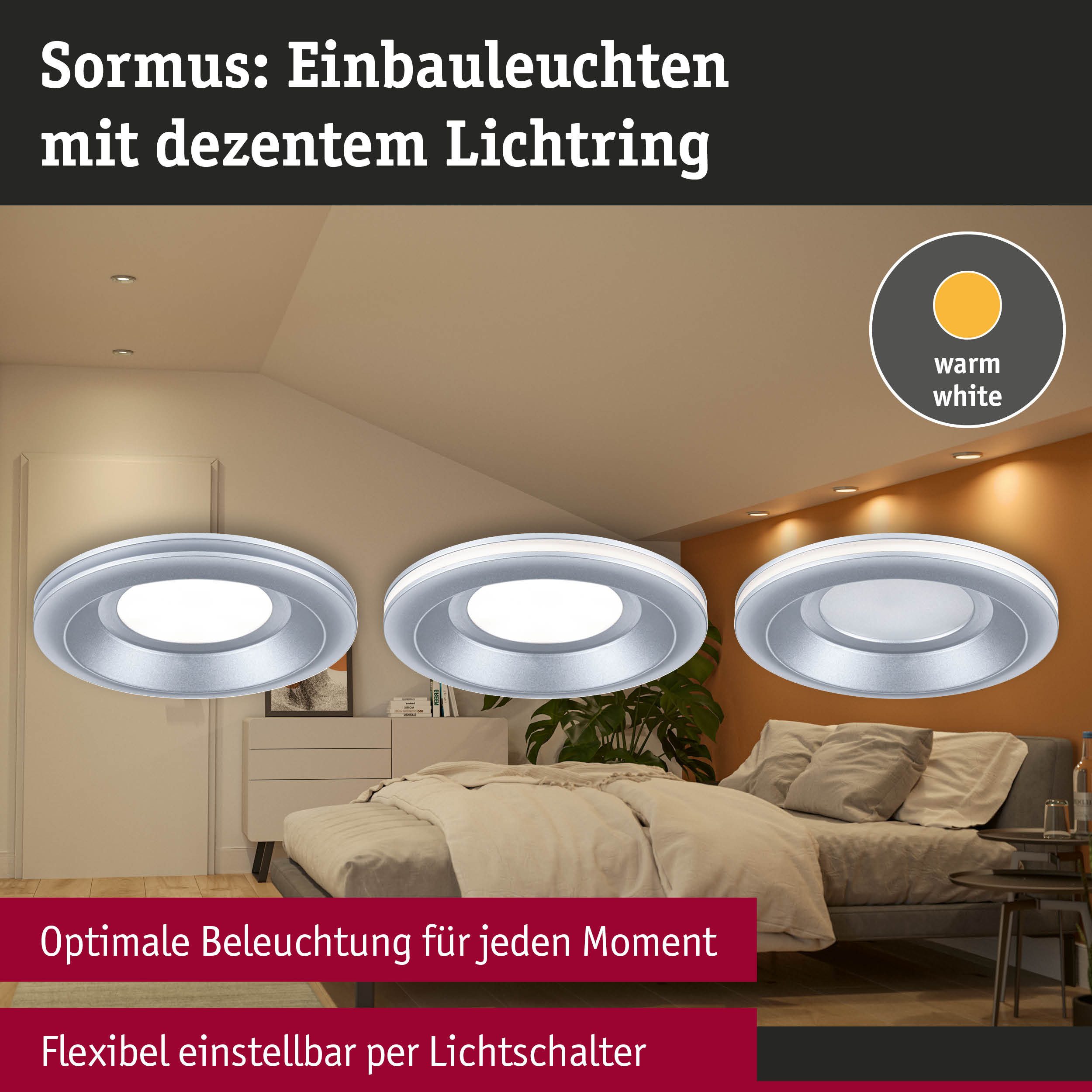 Paulmann Ledinbouwlamp LED inbouwlamp Sormus IP65 rond 100mm