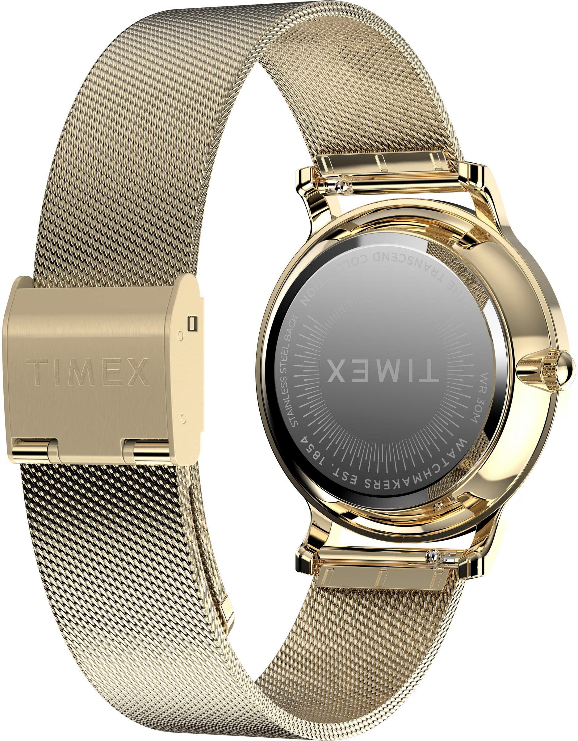 Timex Kwartshorloge Transcend Polshorloge, dameshorloge, roestvrijstalen band, analoog
