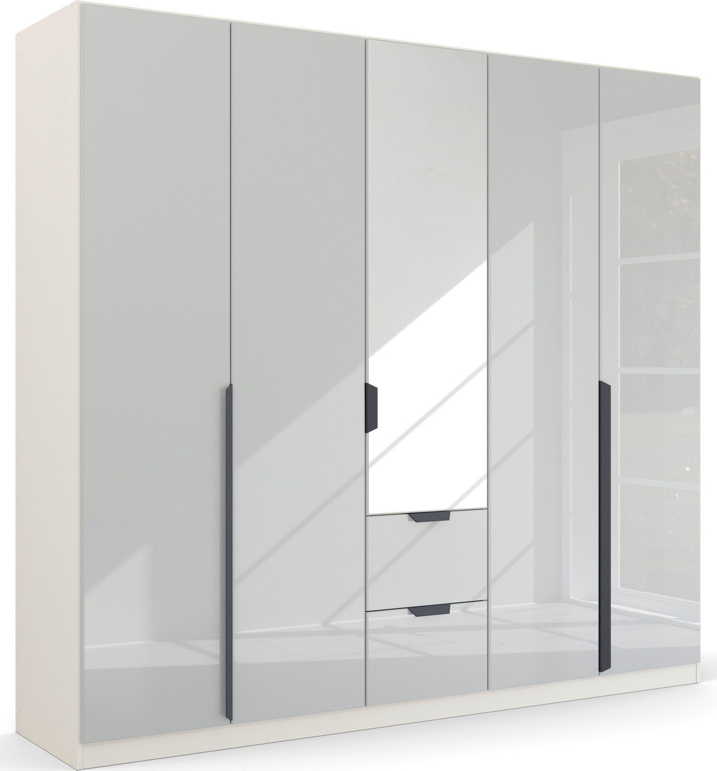 rauch Draaideurkast Modern by Quadra Spin kledingkasten maat 226 cm x 210 cm x 54 cm wit