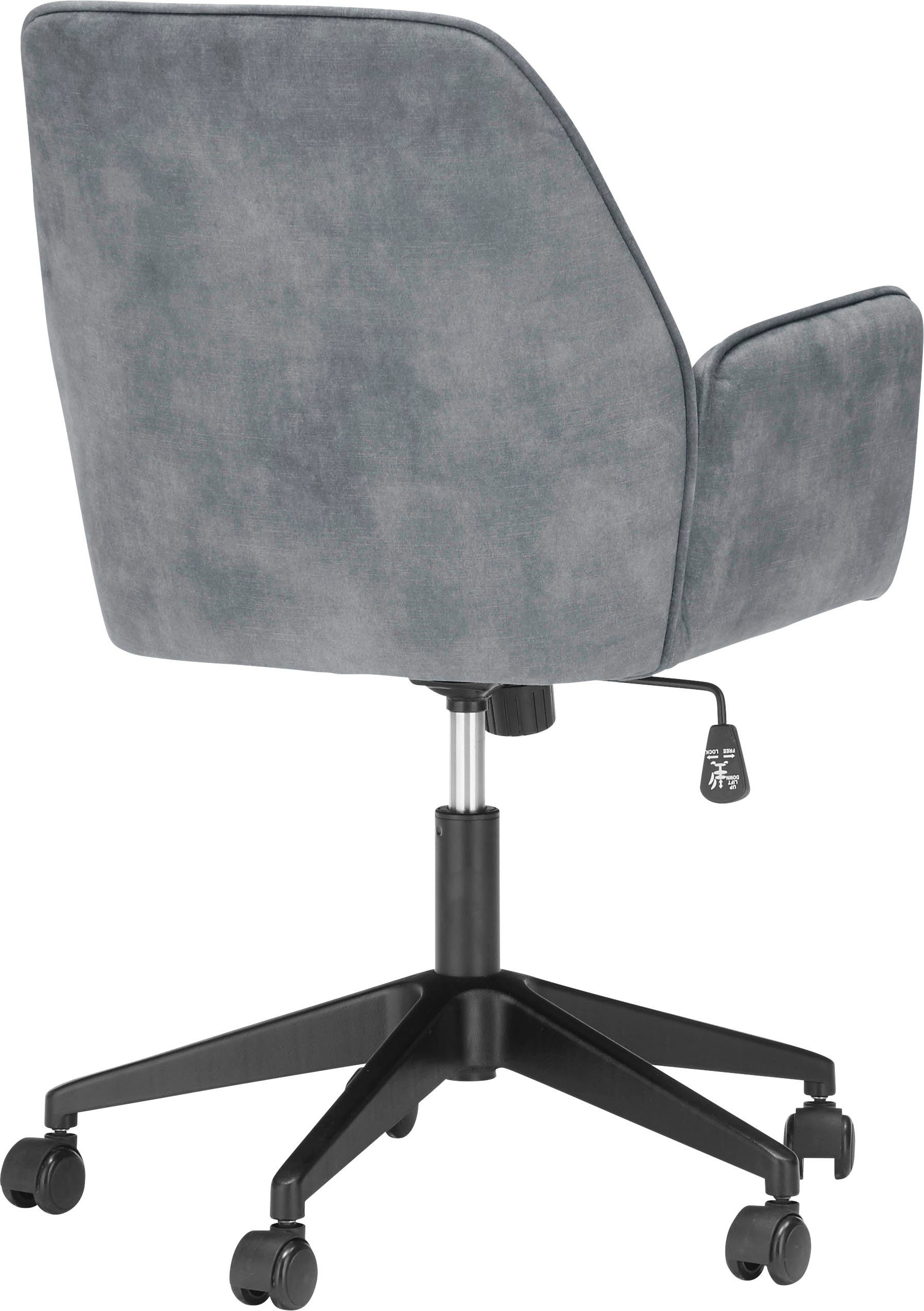 MCA furniture Bureaustoel O-Ottawa Fluweel, bureaustoel met traploos instelbare comfortabele zithoogte