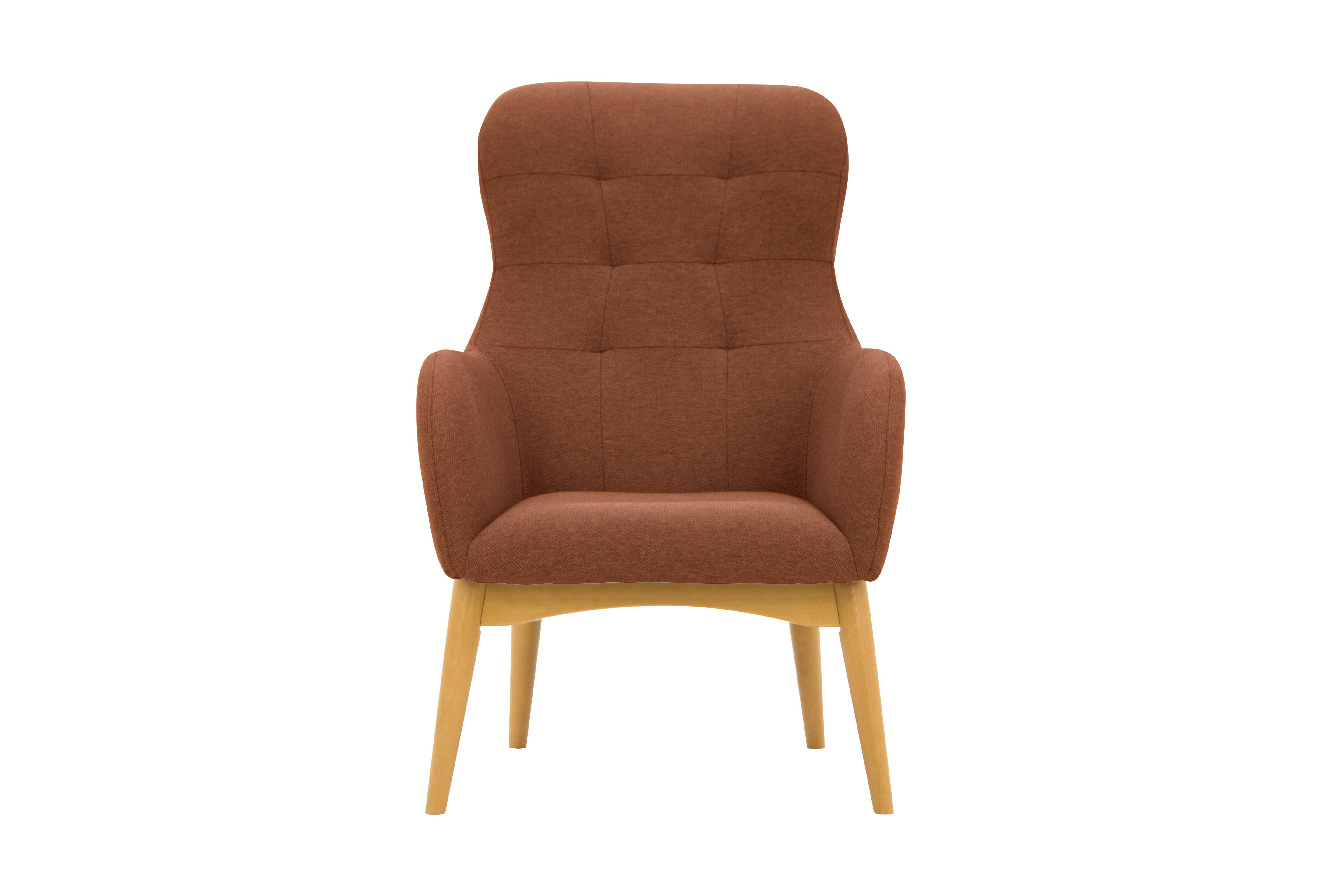 Home affaire Fauteuil Leonarda fijne quilten in de rug fauteuils oranje