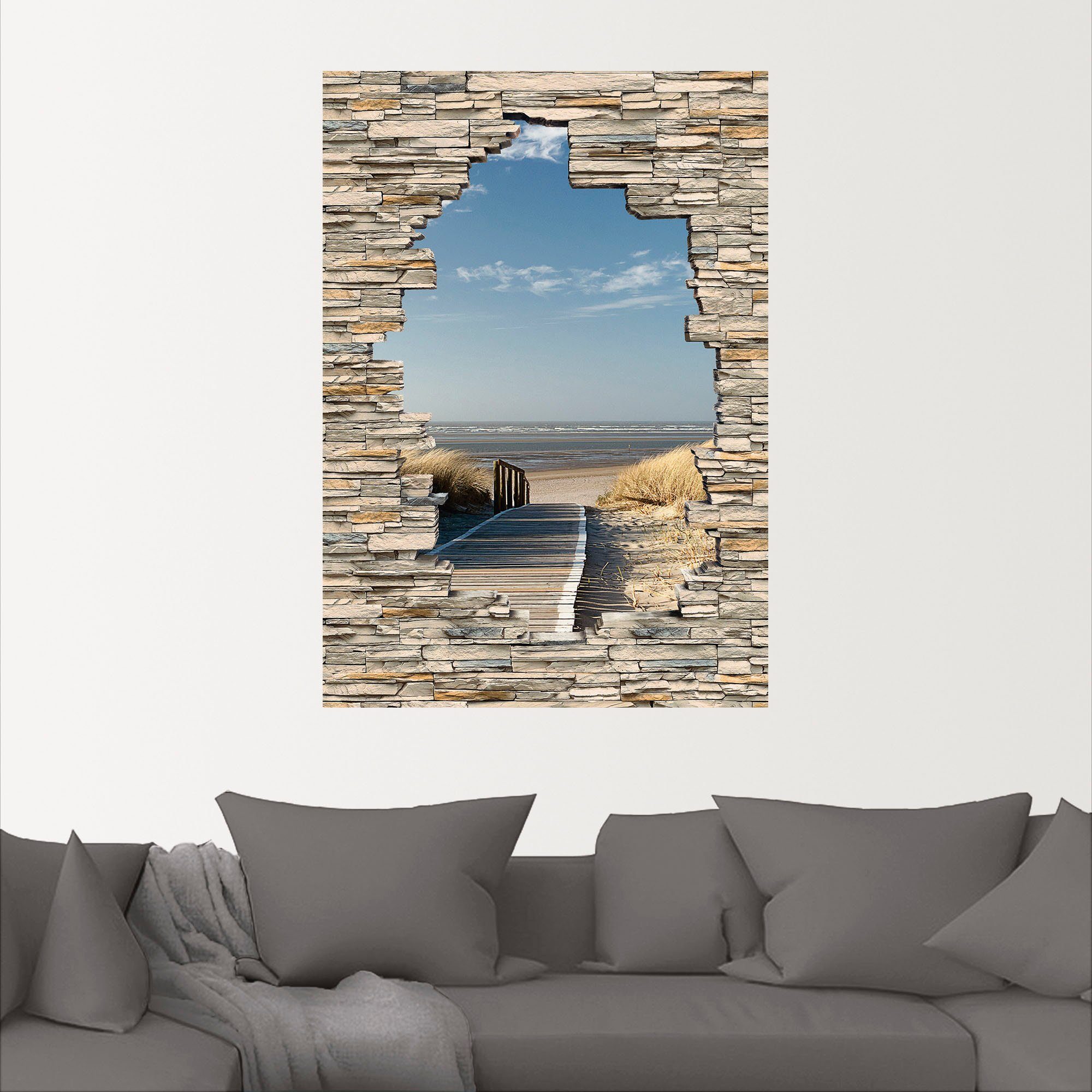 Artland Artprint Noordzeestrand Langeoog Steg Stenen Muur