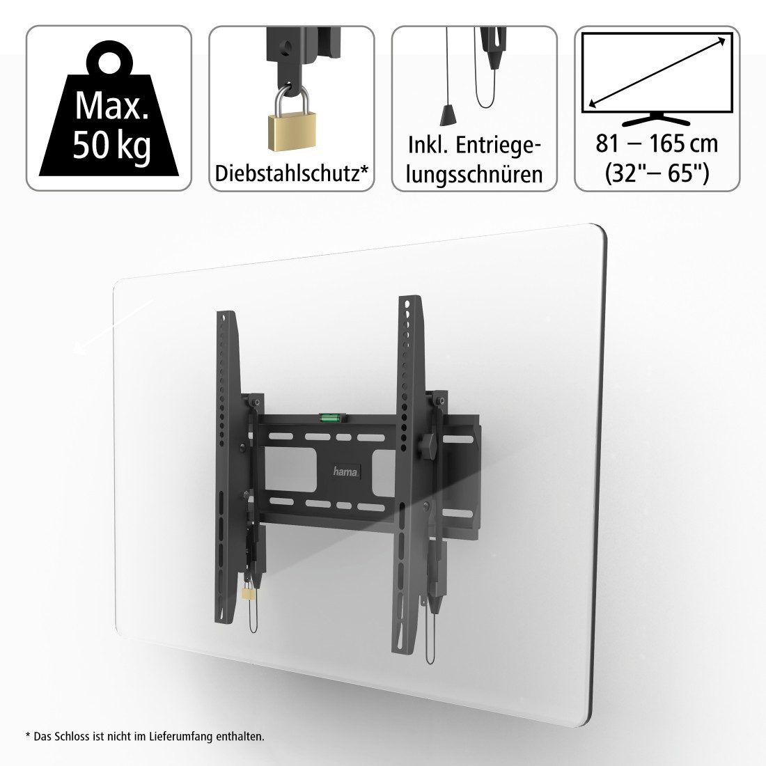 Hama Tv-wandhouder Wandbeugel (kantelbaar, 32"- 65", VESA 400x400)