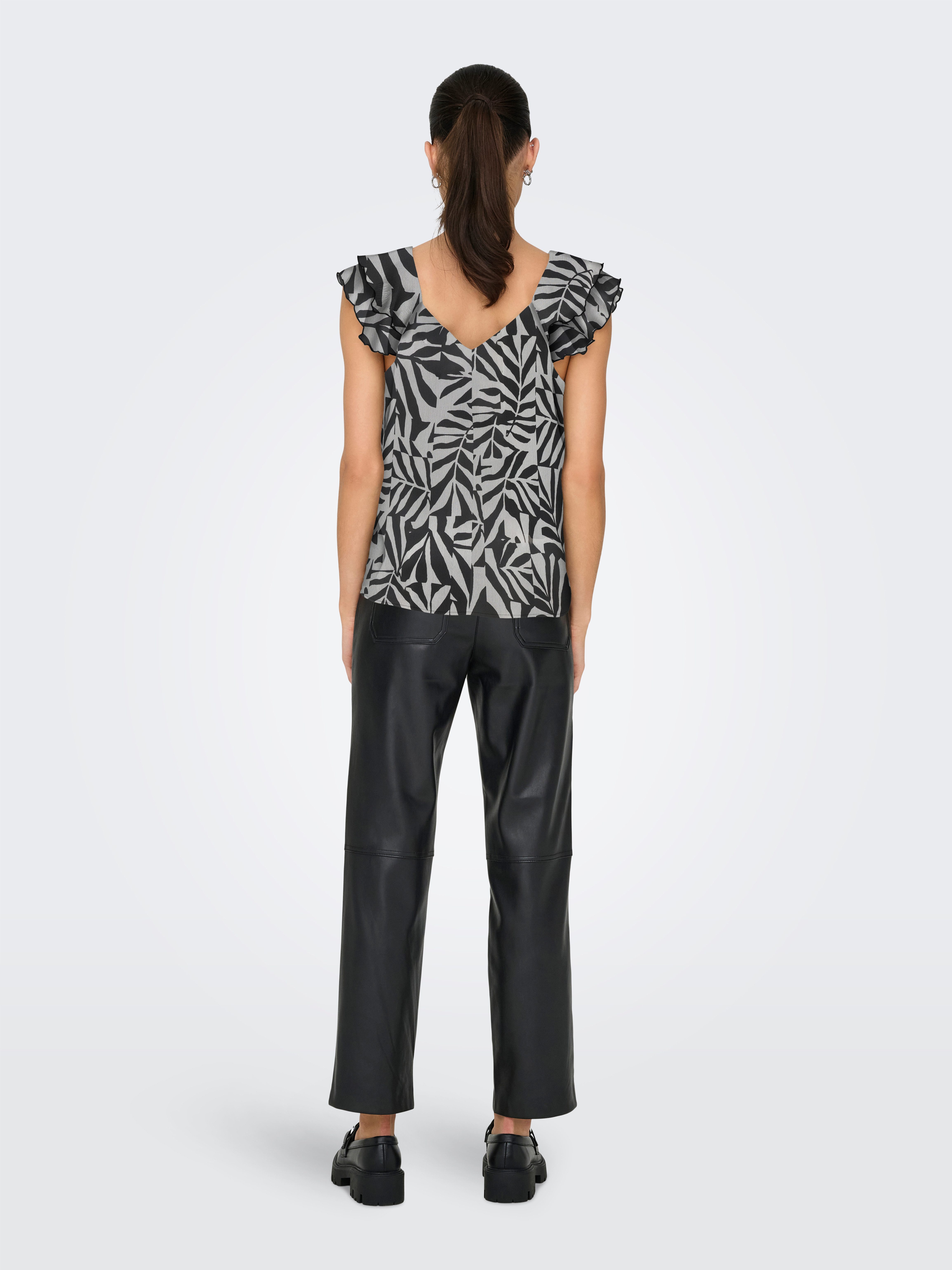 Only Shirt ONLASTA LIFE CAPSLEEVE V-NECK TOP PTM