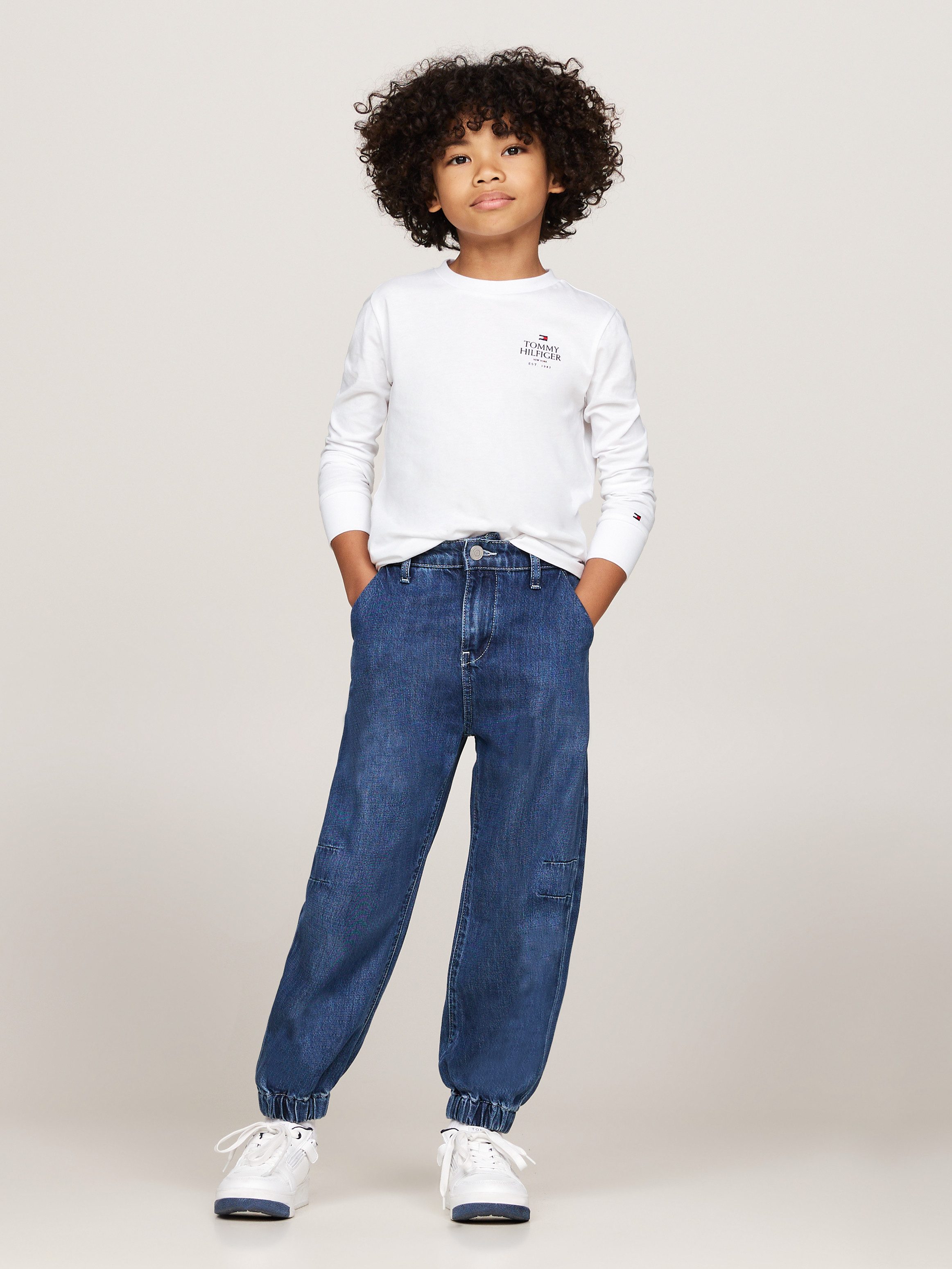 Tommy Hilfiger Shirt met lange mouwen met logo op borsthoogte