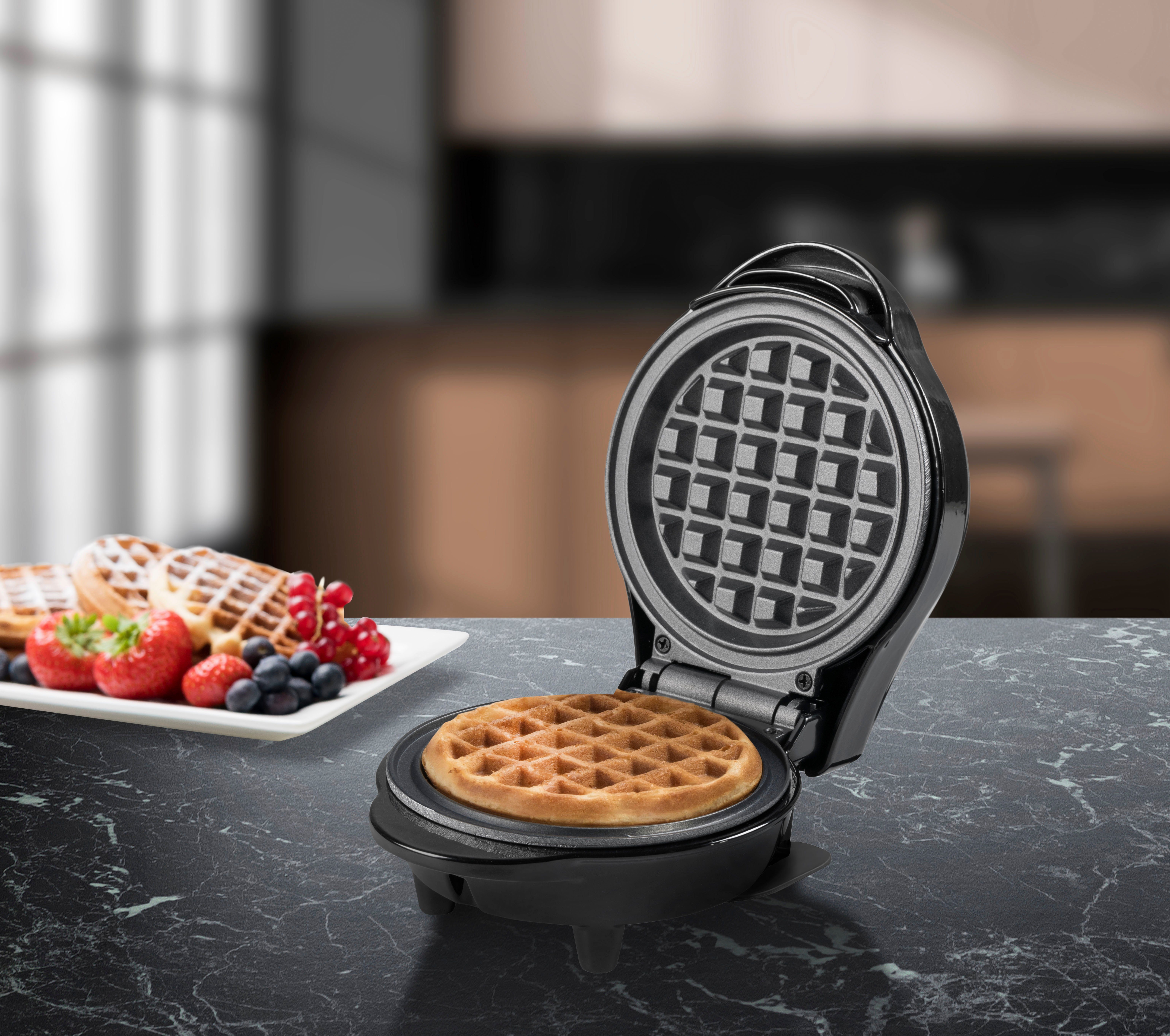 bestron Wafelijzer AMW500 Mini voor klassieke wafels, kleine wafelmaker met antiaanbaklaag