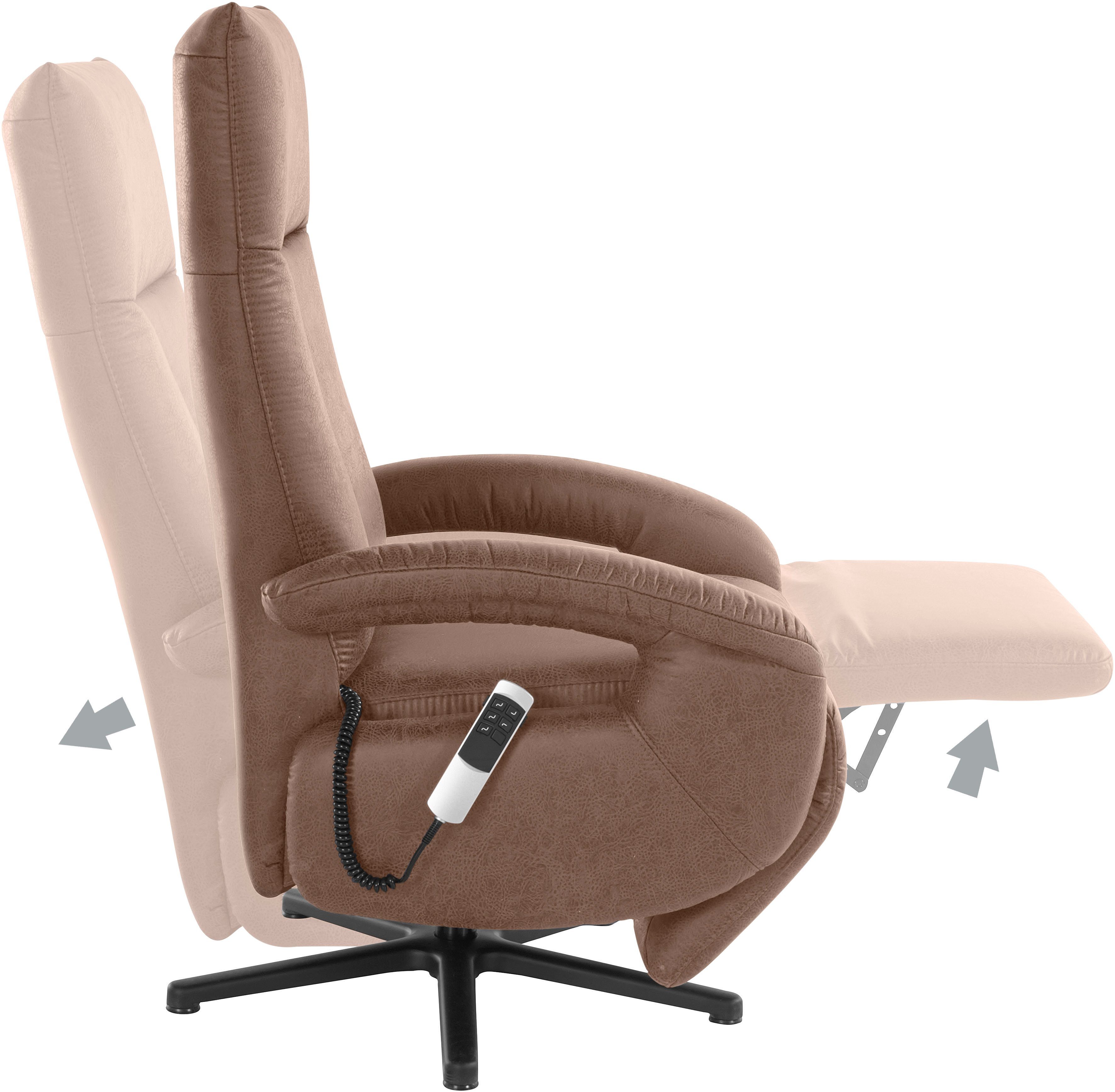 sit&more Relaxfauteuil Tycoon naar keuze handmatig, met twee motoren of met accu of met 2 motoren