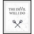 queence wanddecoratie the devil will i do (1 stuk) wit