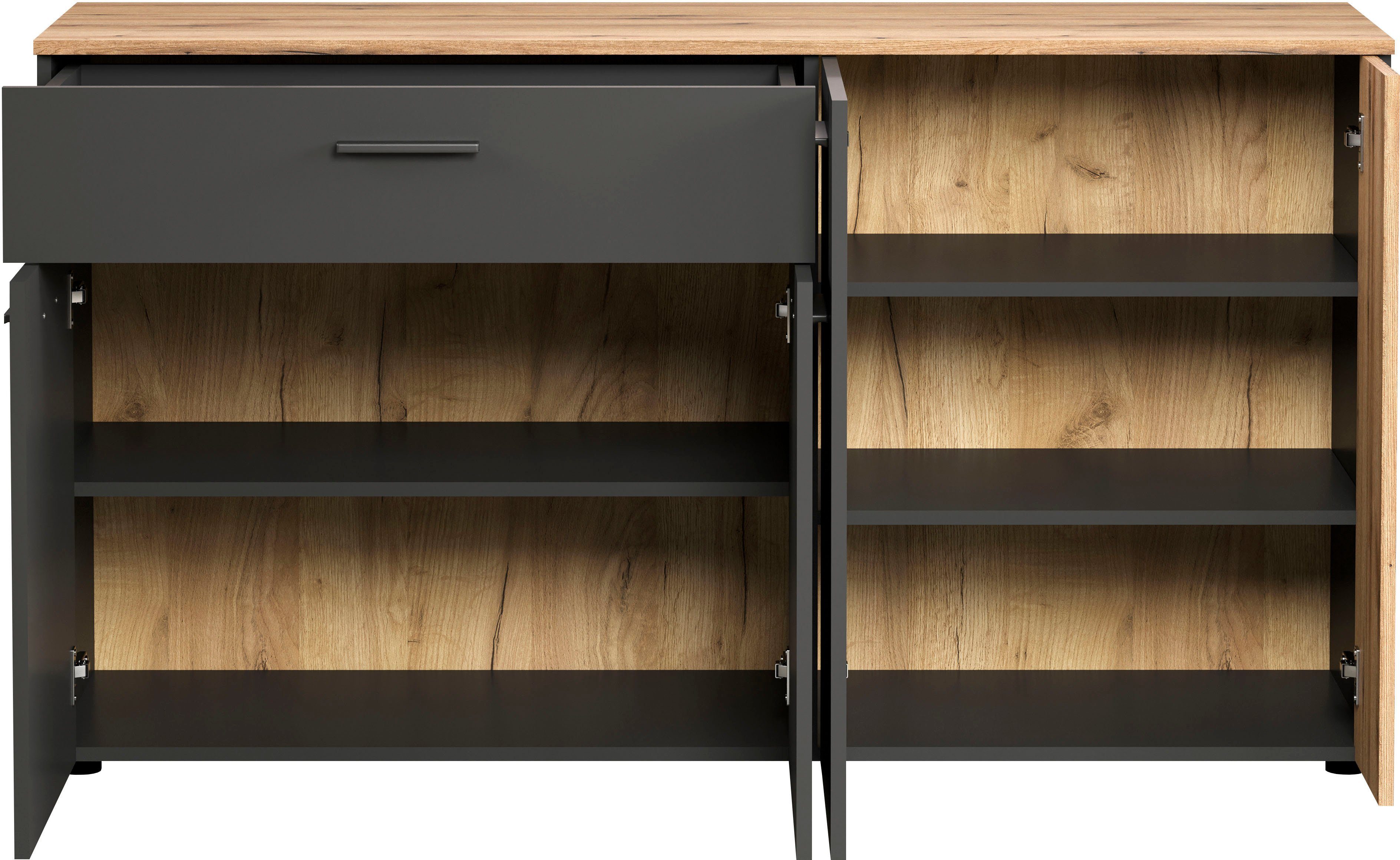INOSIGN Dressoir Estepona Commode, Akoestisch paneel-look, Breedte 150 cm (1 stuk)