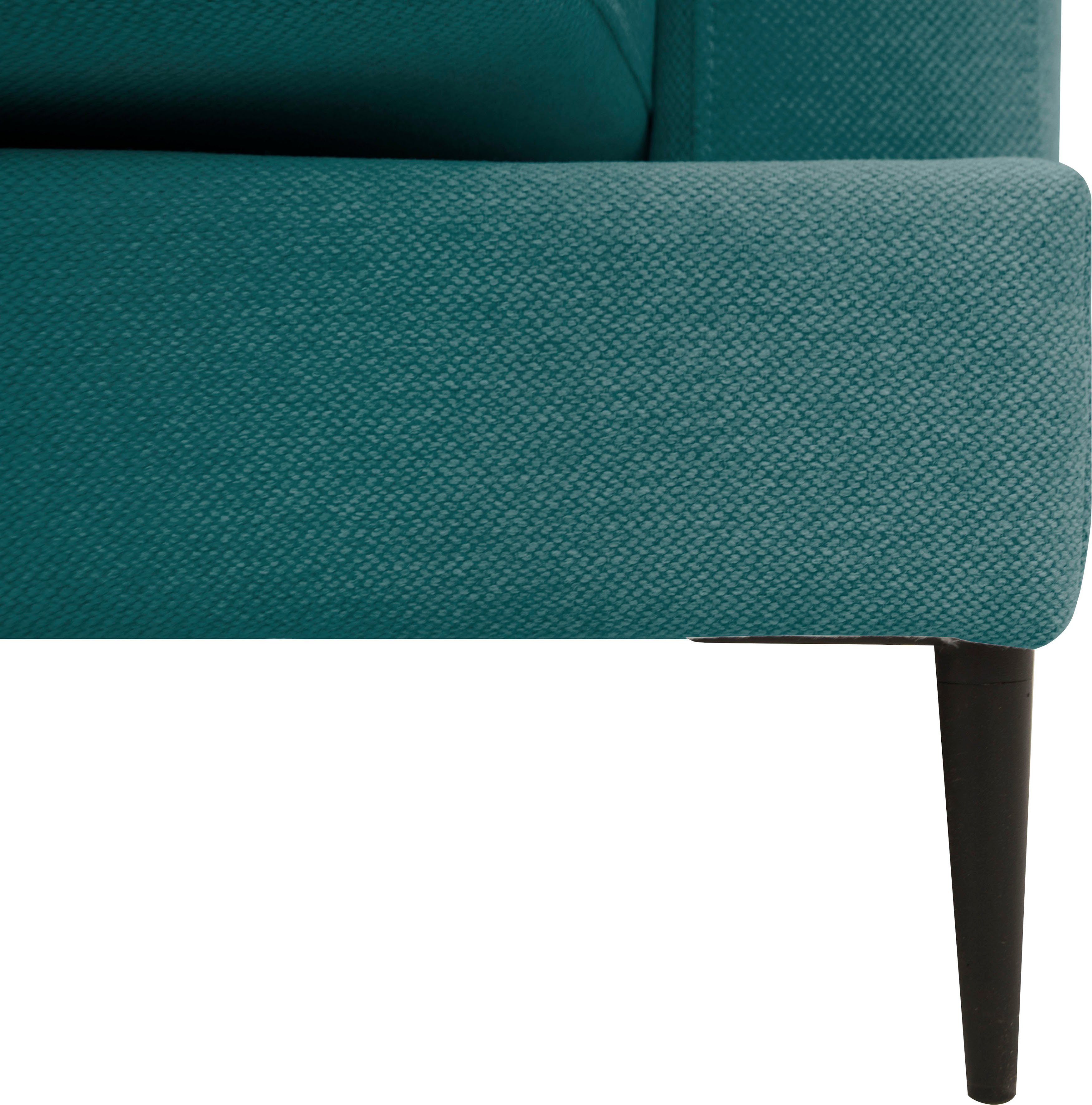 Leonique Récamier Cozy chaise longue, afmetingen B/D/H: 195/97/80 cm met los kussen en metalen poten, armleuning naar keuze links of rechts