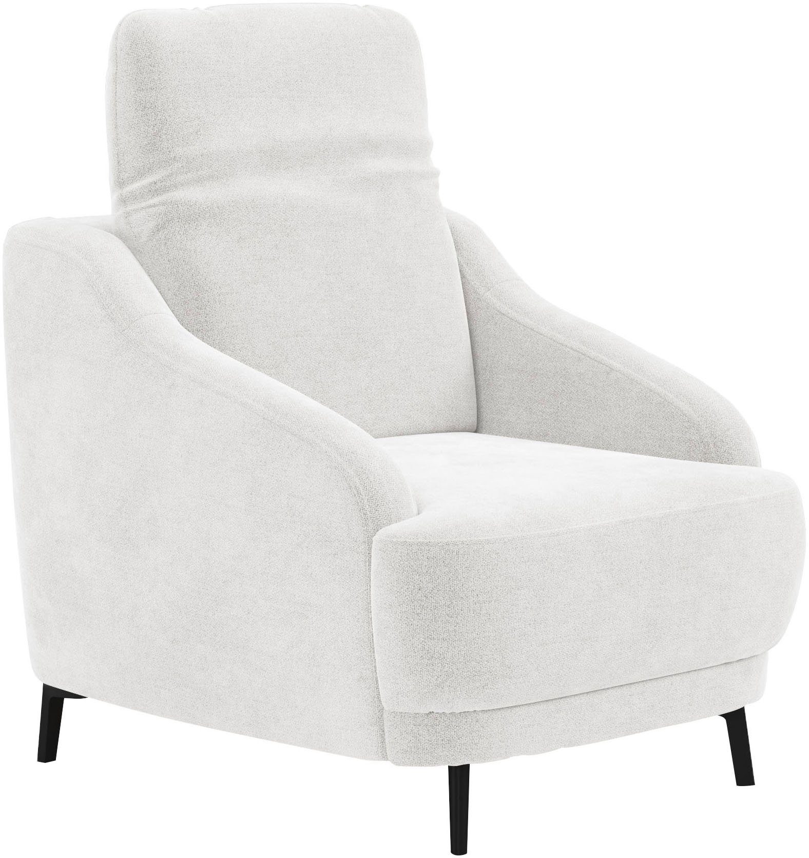 sit&more Fauteuil Blues met metalen poten, matzwart (1 stuk)