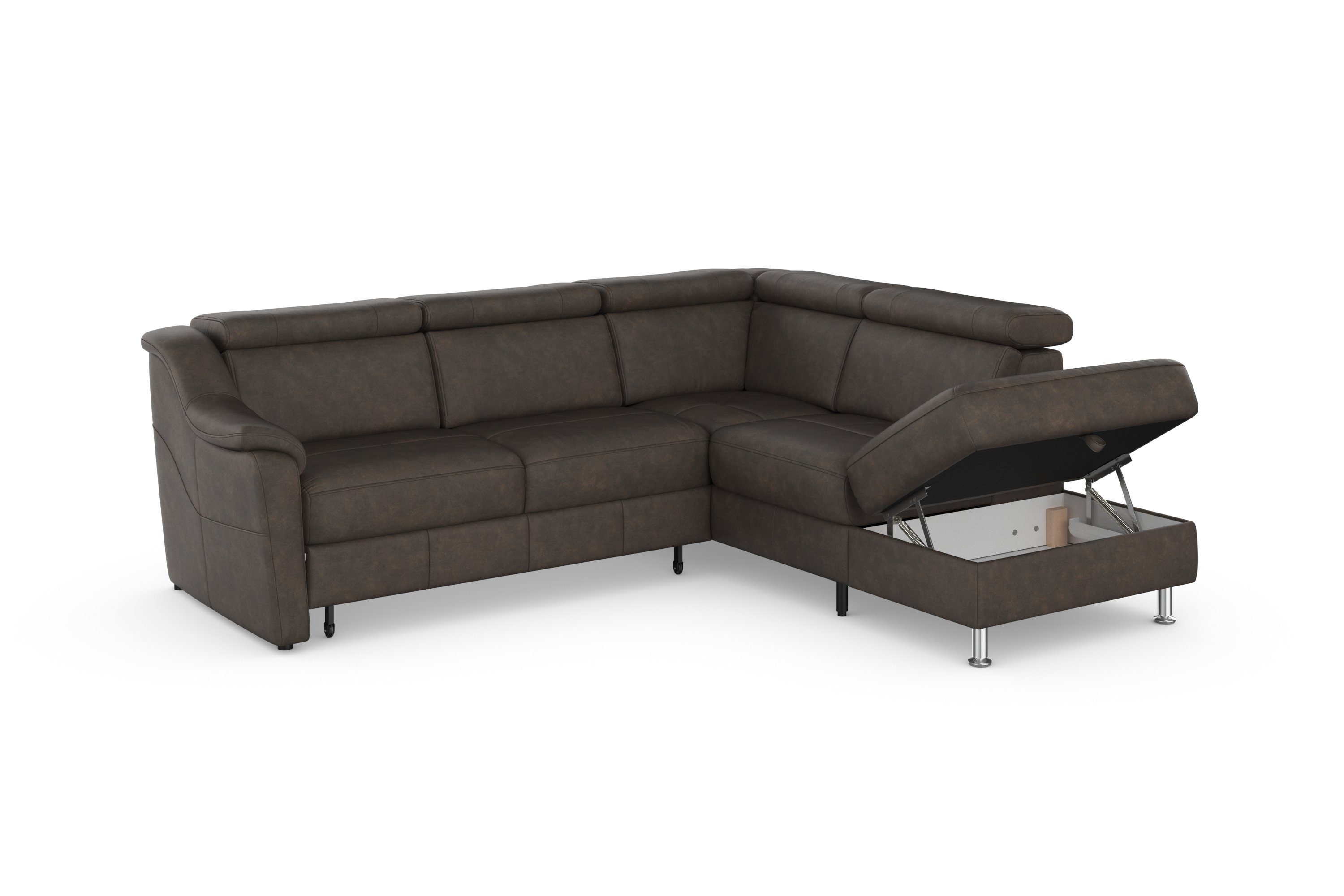 sit&more Hoekbank Freetown L-vorm met verstelbare hoofdsteun en comfortabele binnenvering