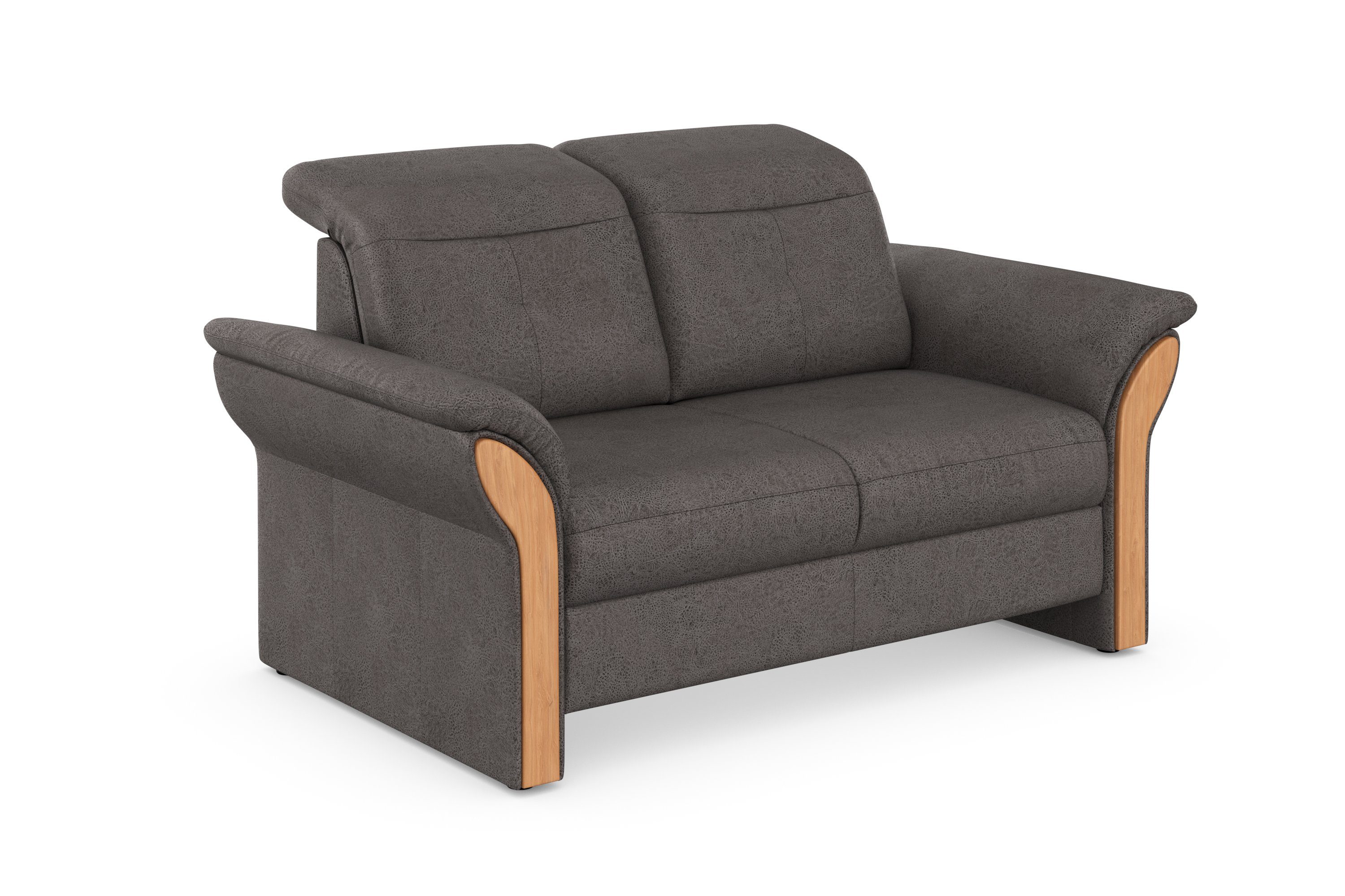 Home affaire 2-zitsbank Dangast Verstelbare hoofdsteun, houten frontlijsten, naar keuze ook in Easy clean bekleding
