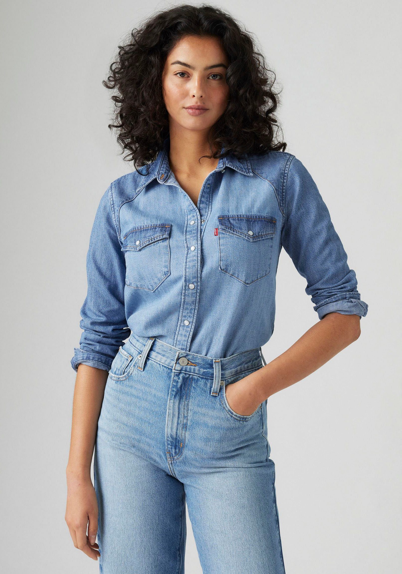 Levi's® Jeans blouse ESSENTIAL WESTERN met borstzakken met drukknopen