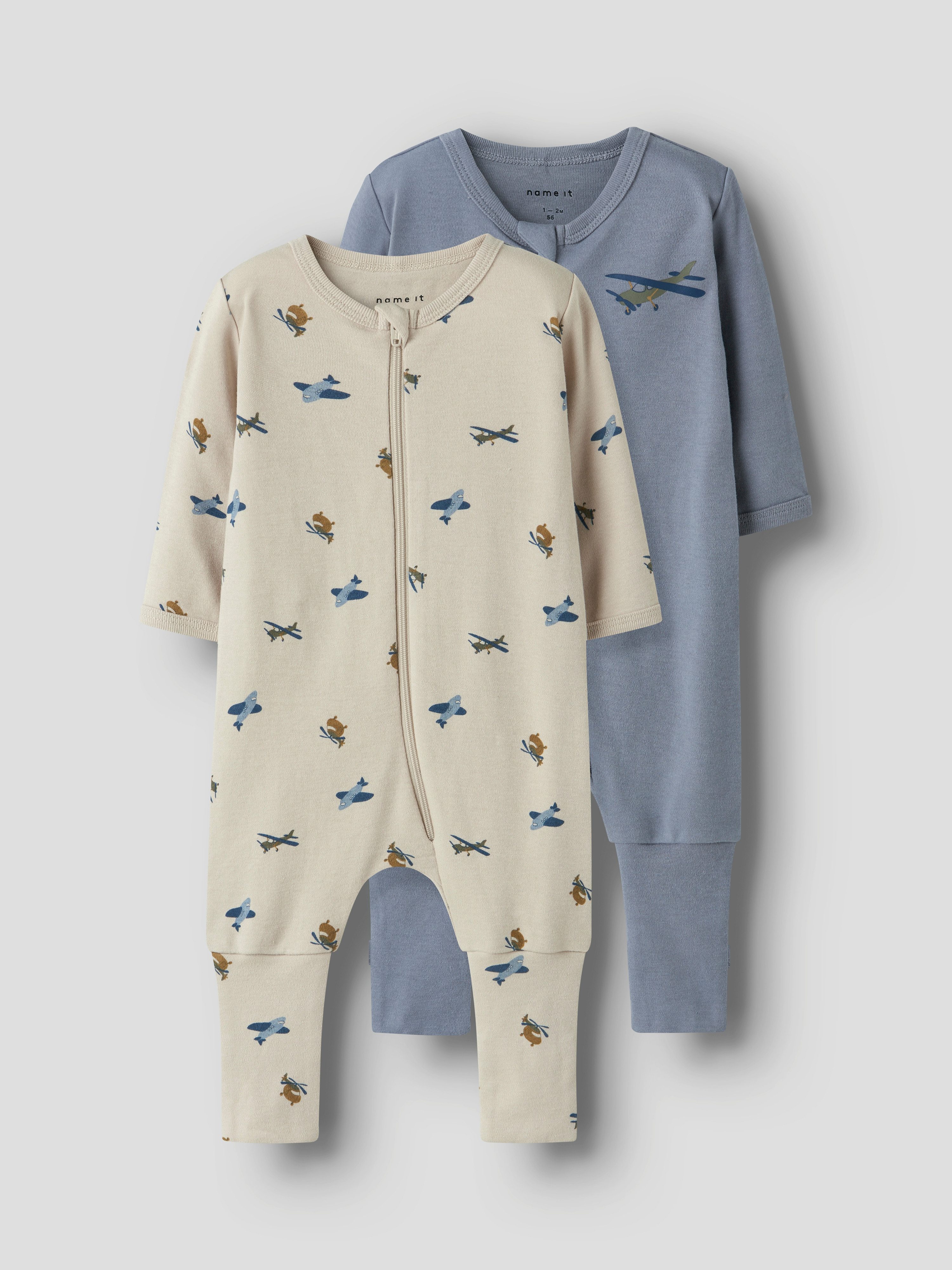 Name It Pyjama NBMNIGHTSUIT 2P ZIP FF AIRPLANE NOOS (set, 2-delig)