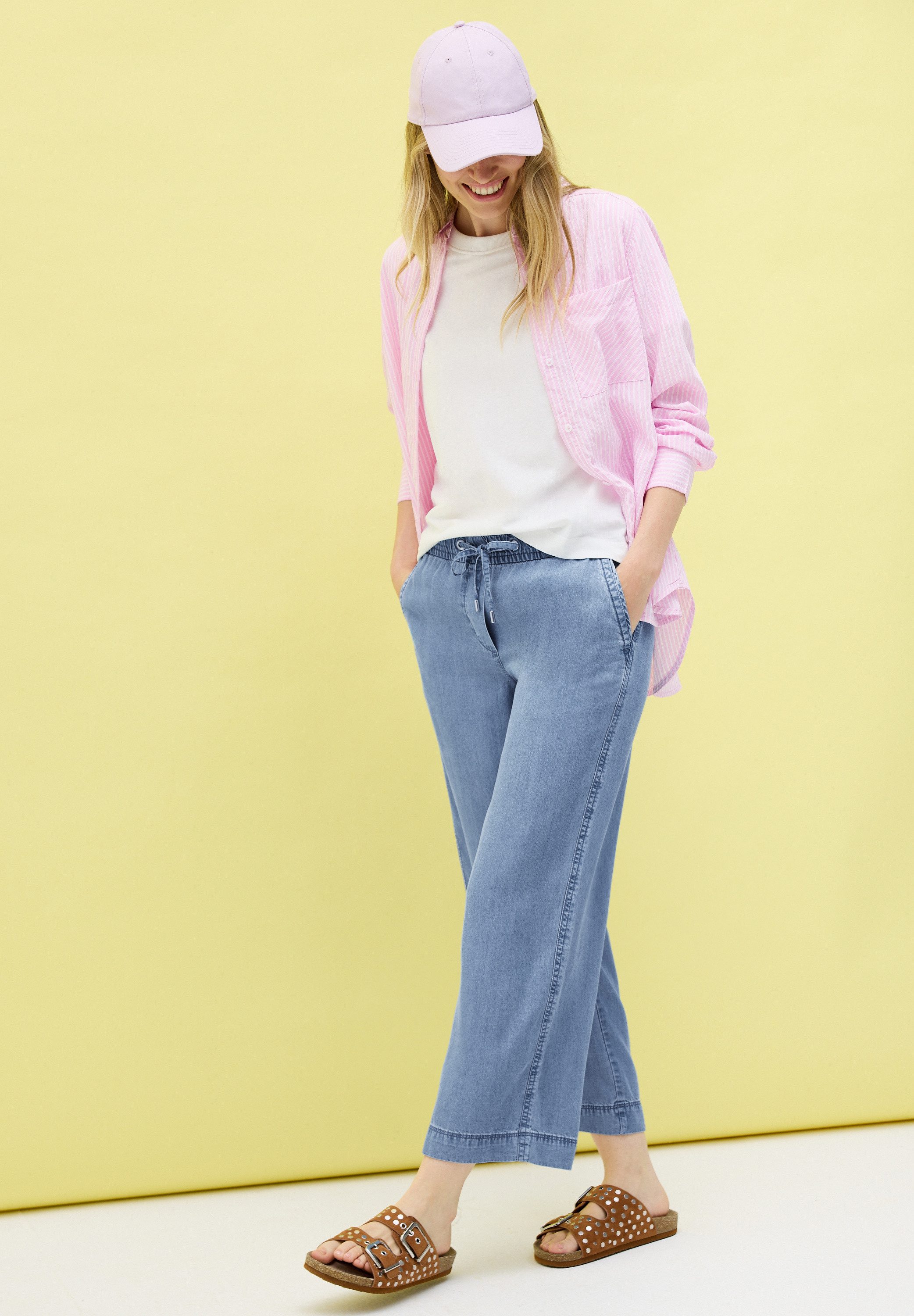 Cecil Stoffen broek Style Neele met elastische band en elastiek