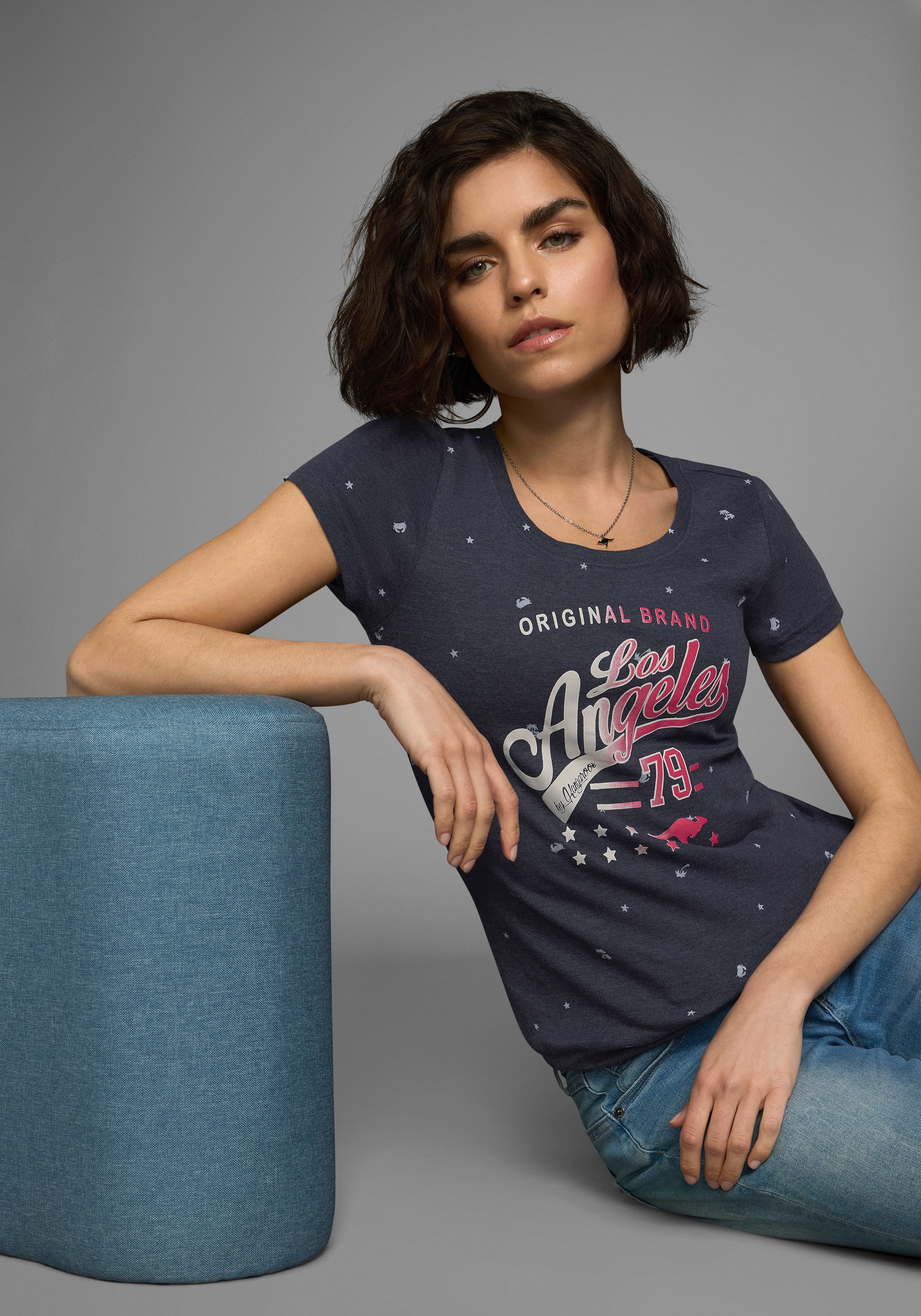 KangaROOS T-shirt Korte mouwen, figuurvolgende pasvorm, van 100% katoen