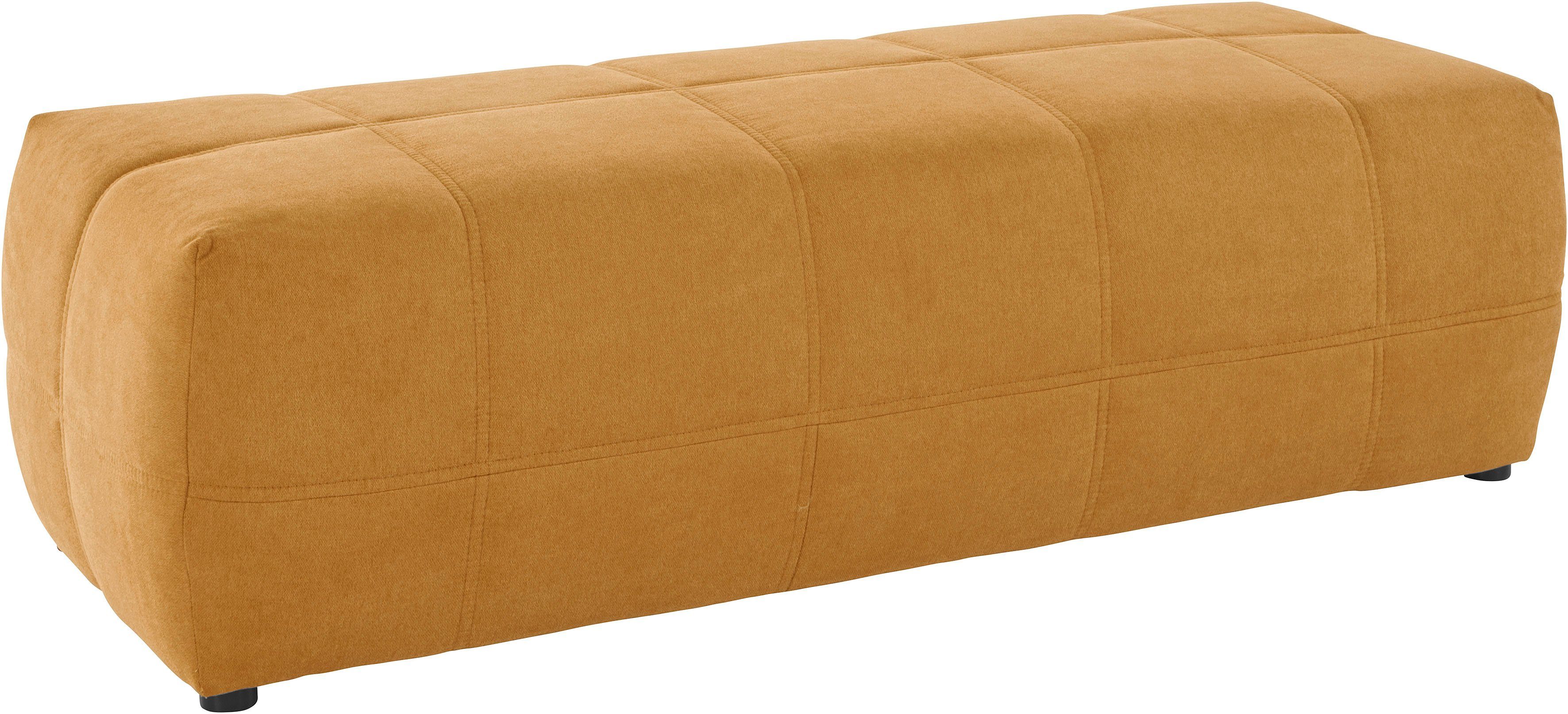 DOMO collection Hocker BRANDON grote uitvoering passend bij 'brandon', ook in cord hockers maat Luxe-microvezel zacht oranje
