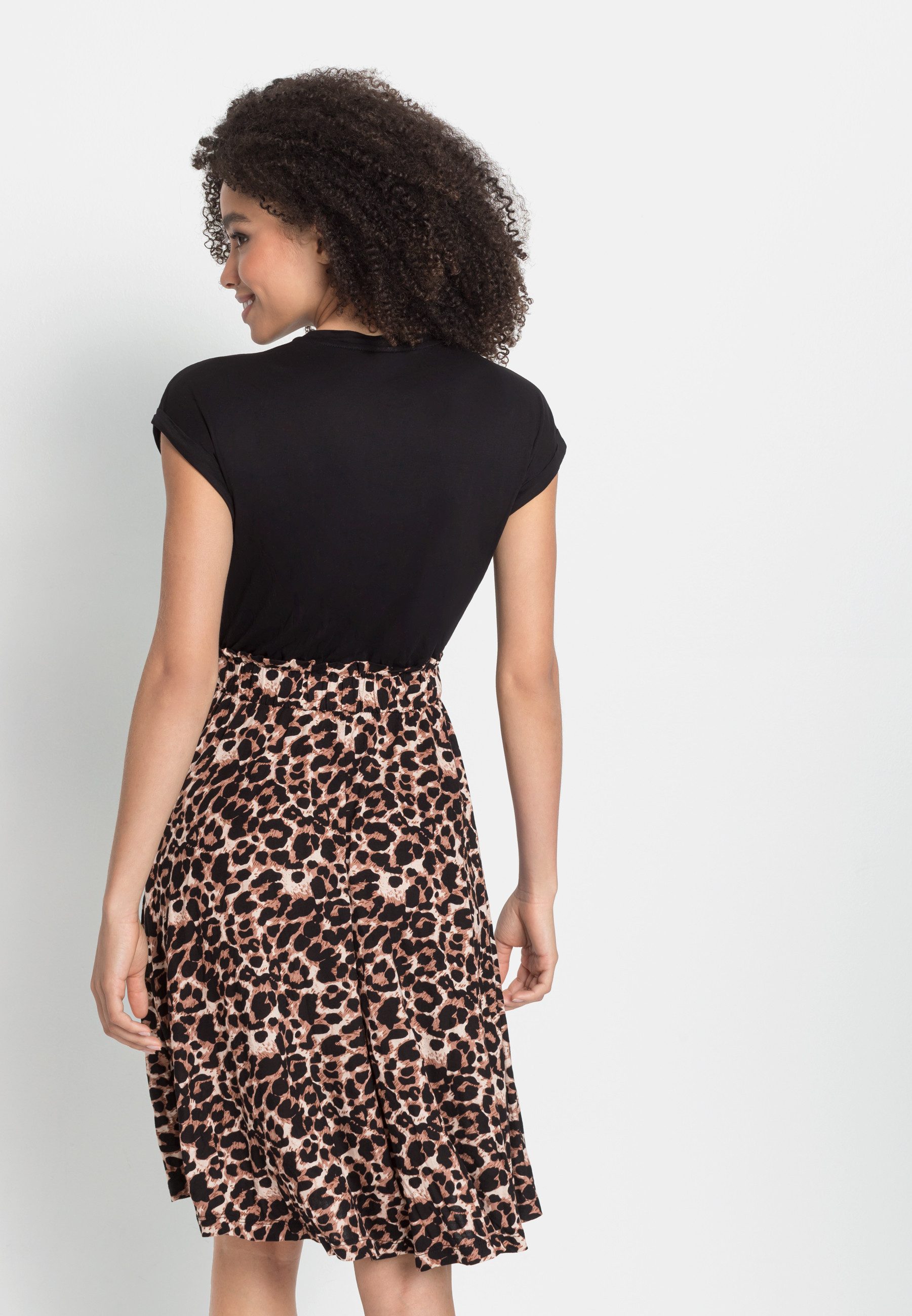 Lascana Jerseyjurk met paperbag-band
