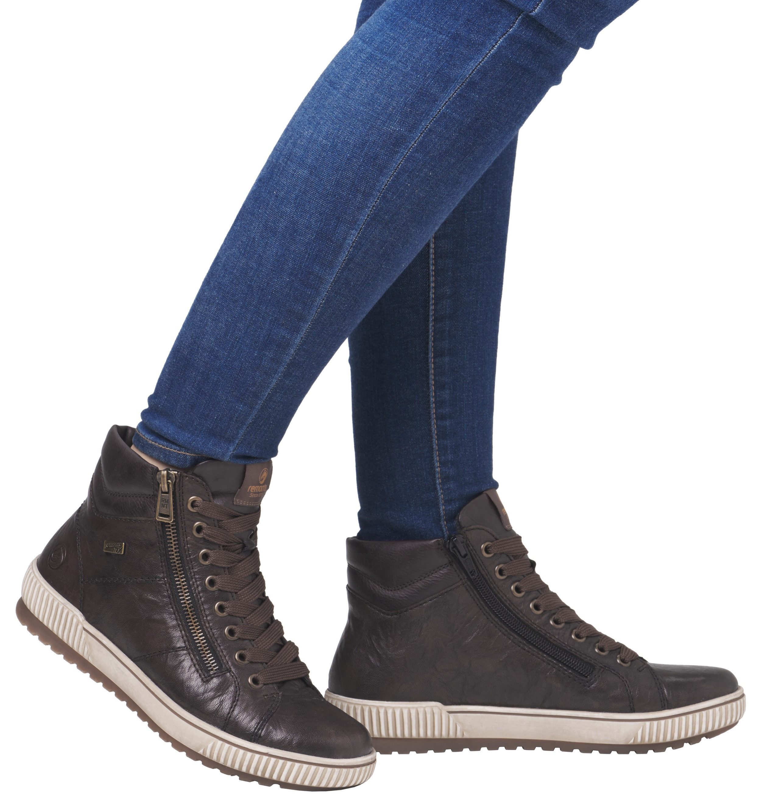 Remonte Veterschoenen platform, lace-up ankle boots, boots in crash look