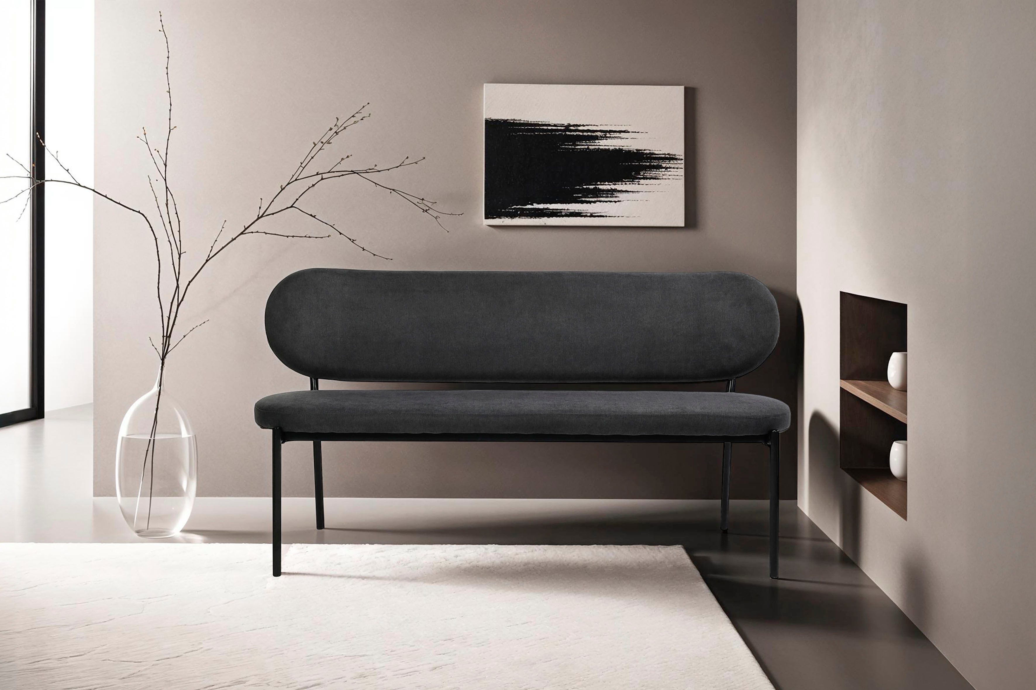 byLIVING Zitbank Jersey met geweven stof bekleding, met rugleuning, breedte 160 cm