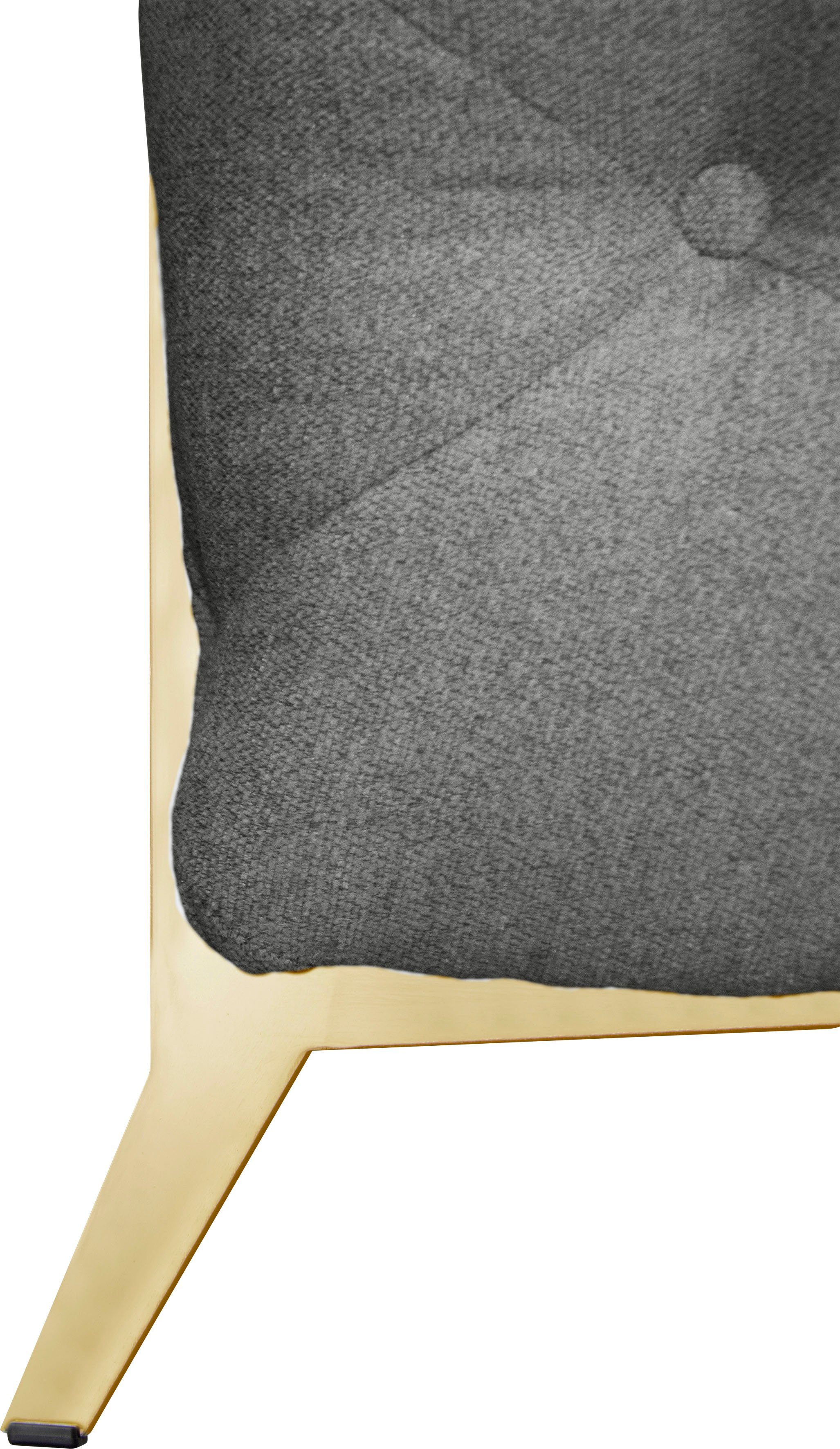 Leonique Chesterfield-bank Amaury L-vorm grote hoekbank, chesterfield-look, breedte 323 cm, kleur van de poten ter keuze