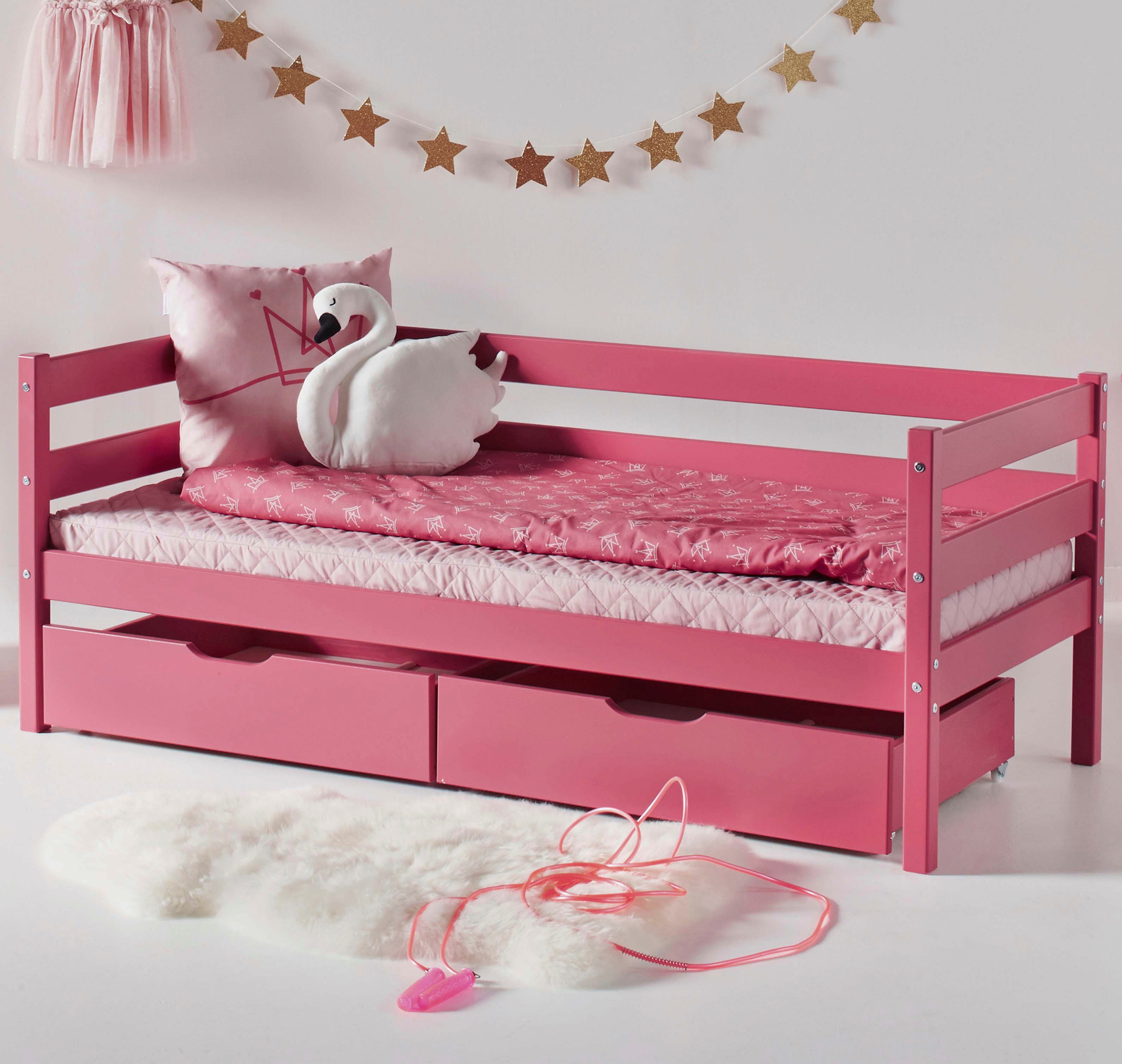 Hoppekids 1-persoonsledikant ECO Comfort kinderbed, massief grenenhout, tienerbed inclusief lattenbodem (set)