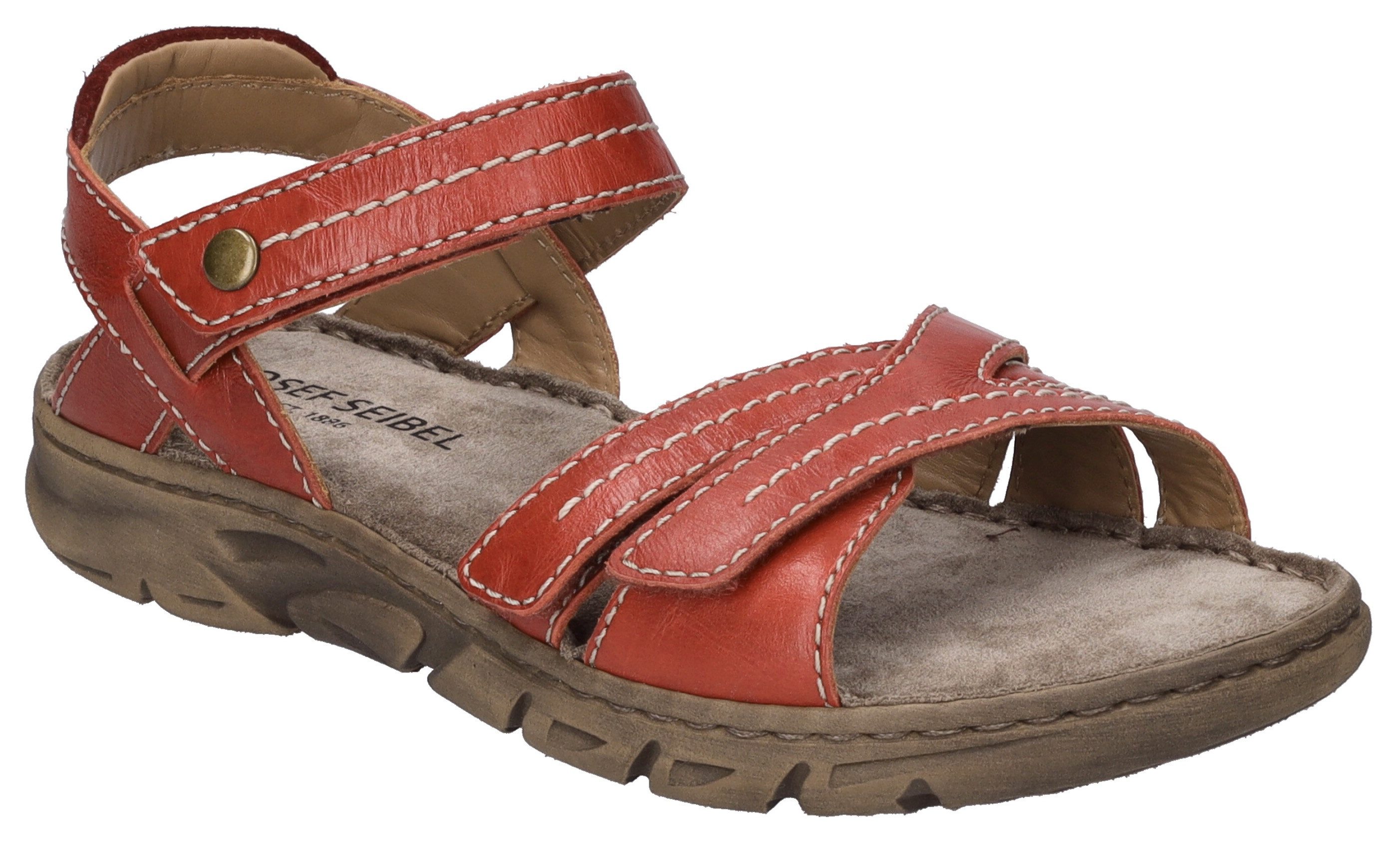 Josef Seibel Sandalen Brenda 06 , zomerschoen, sandaal, plateauhak, met klittenbandsluiting dames sportieve sandalen maat 38 rood
