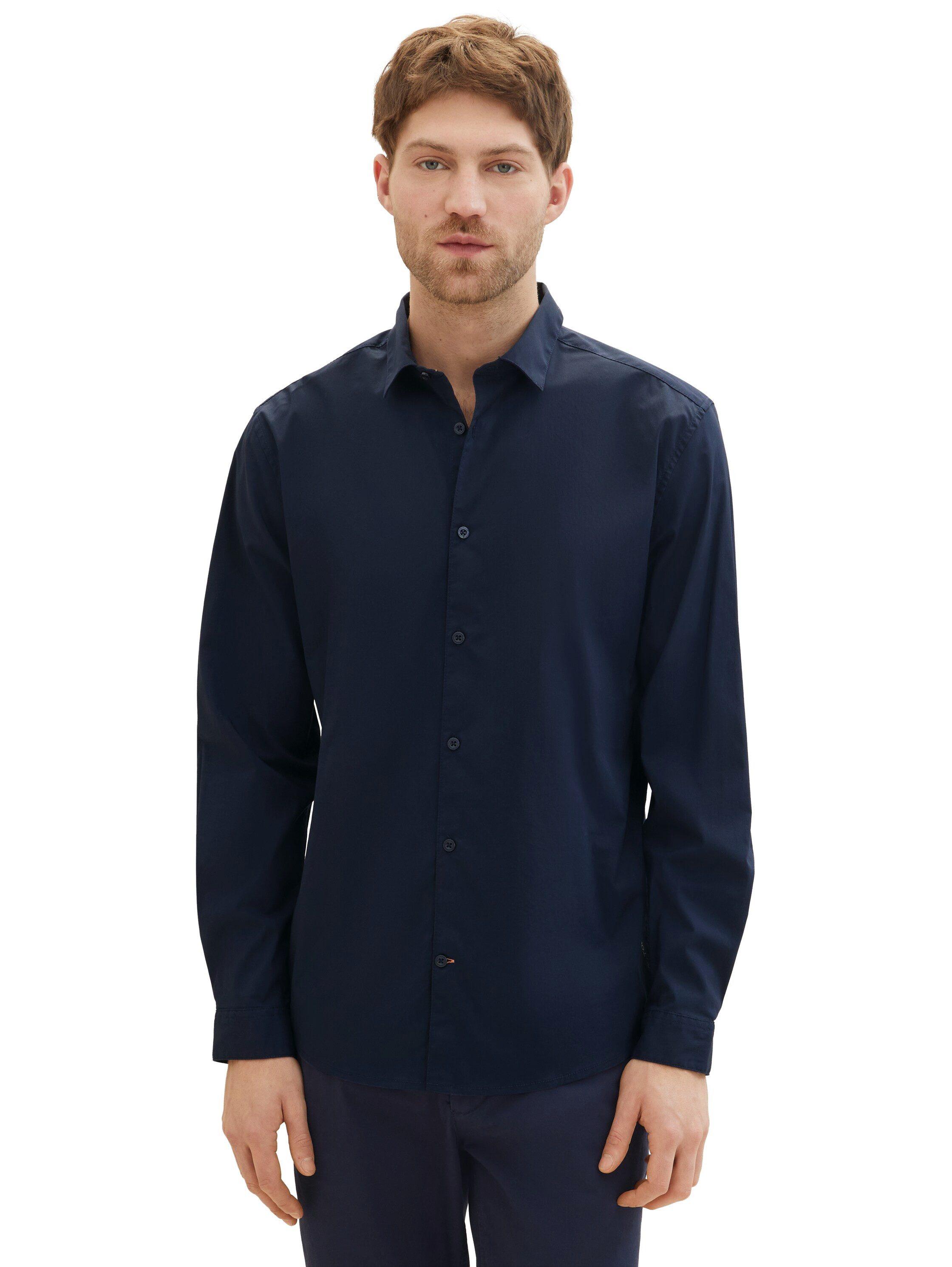 Tom Tailor Overhemd met lange mouwen POPLIN met chetten